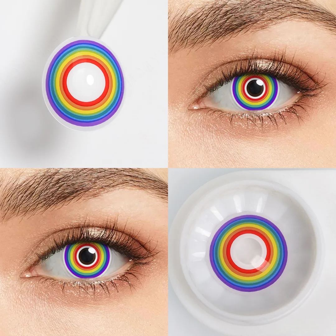 Multiple Rainbow Costume Contact Lenses