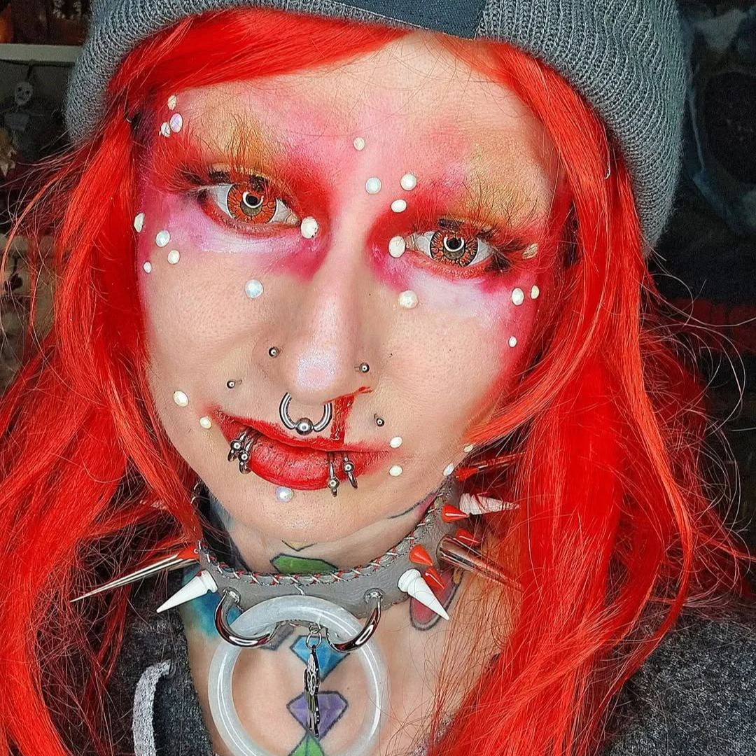 Crack Red Costume Contact Lenses