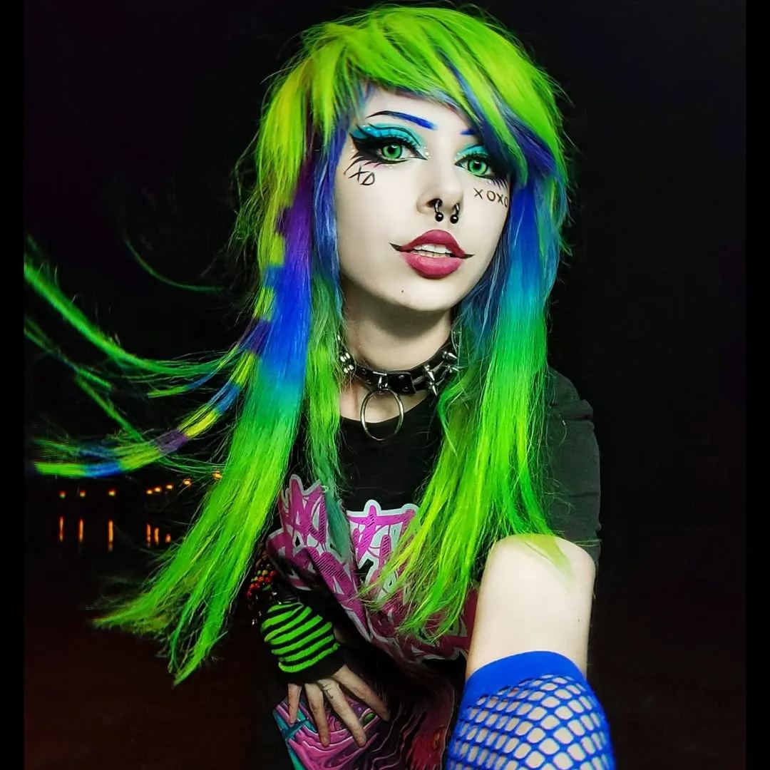 Koi Tail Butterfly Green Prescription Yearly Contact Lenses