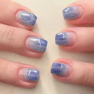 Starlit Path Blue Nails