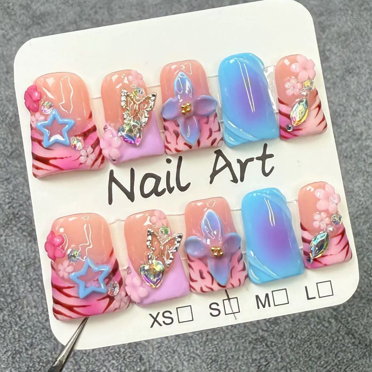 [Copy]Crystal Kiss Pink Nails