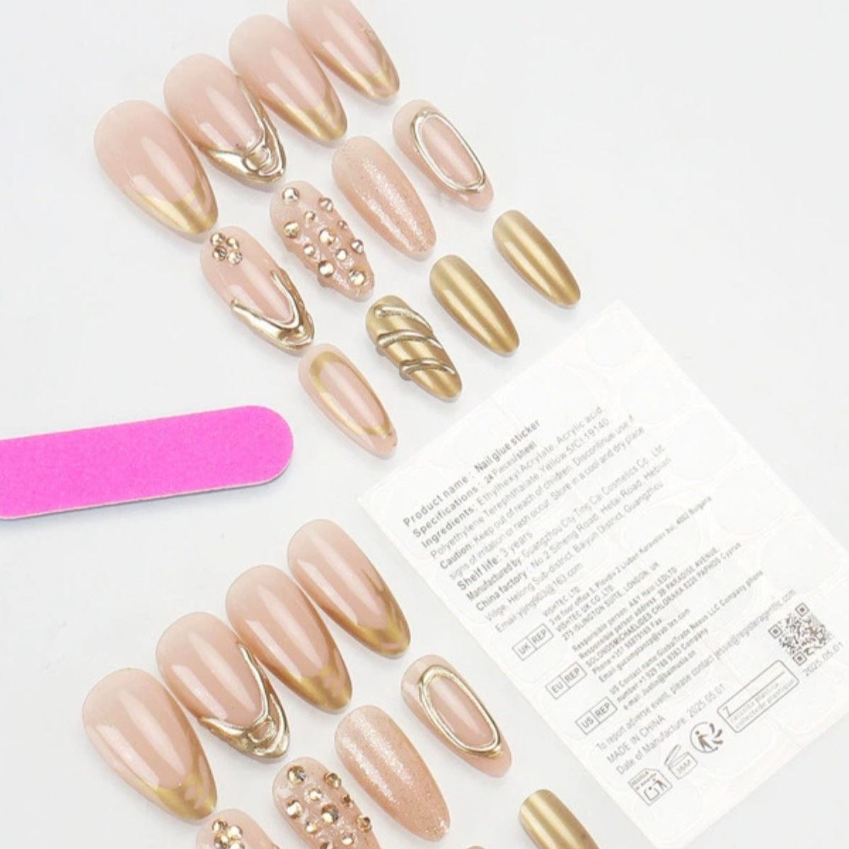 Champagne Fizz Gold Nails