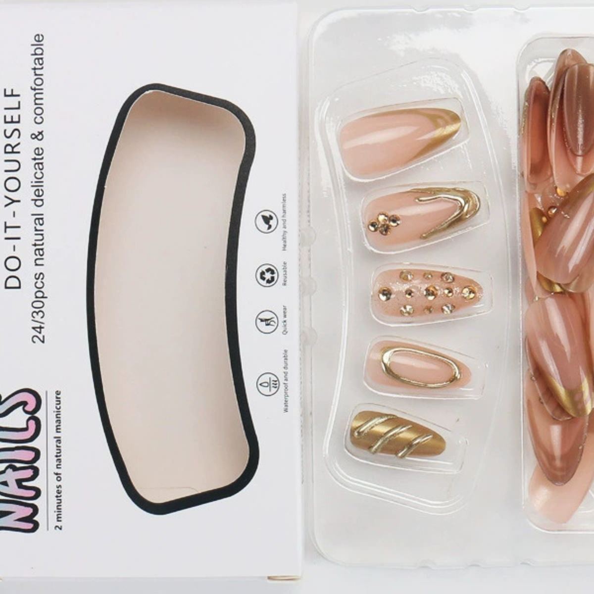 Champagne Fizz Gold Nails