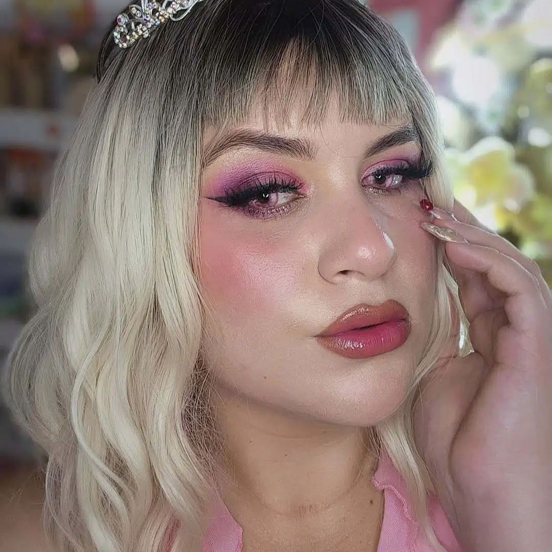 Papillon Pink Costume Prescription Yearly Contact Lenses