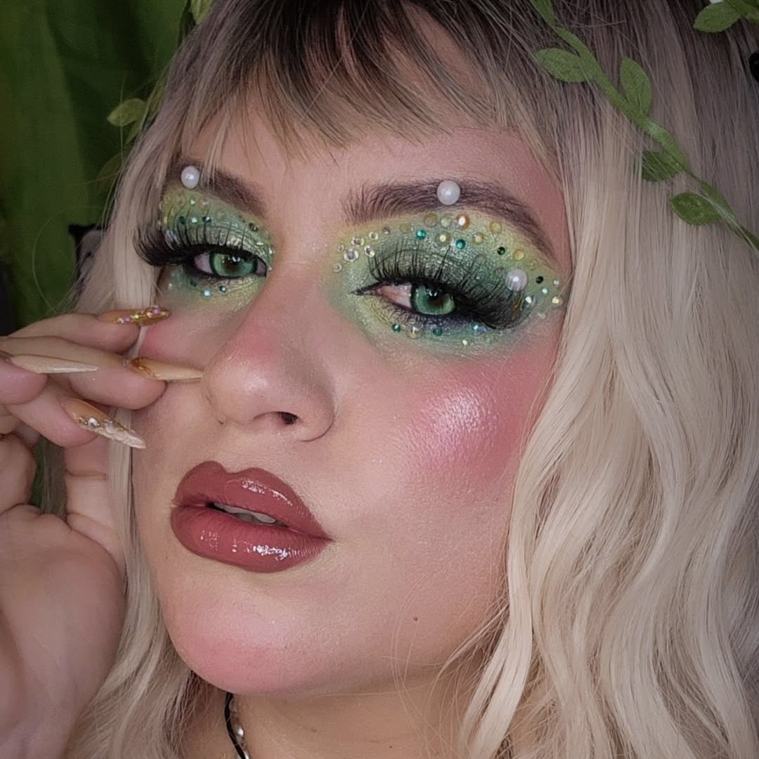 Koi Tail Butterfly Green Prescription Yearly Contact Lenses