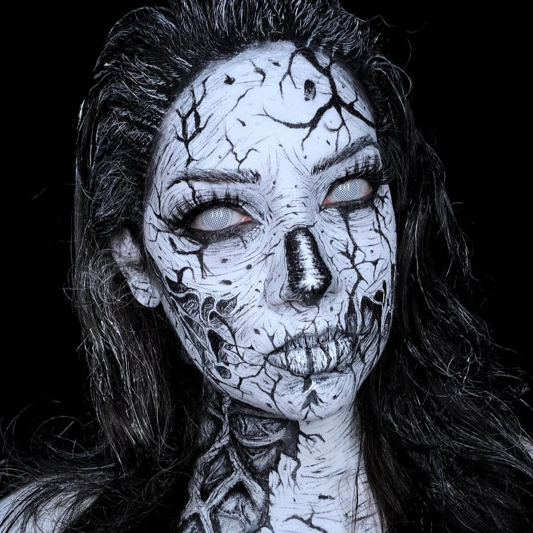 Mesh White Costume Yearly Contact Lenses