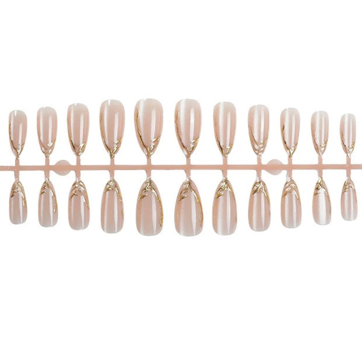 Golden Tips Pink Nails