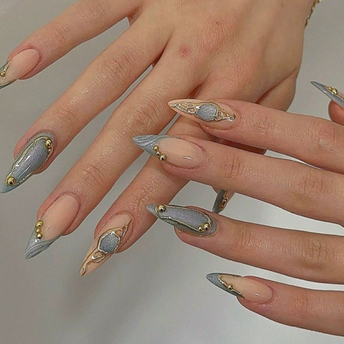 Cobalt Crown Blue Nails