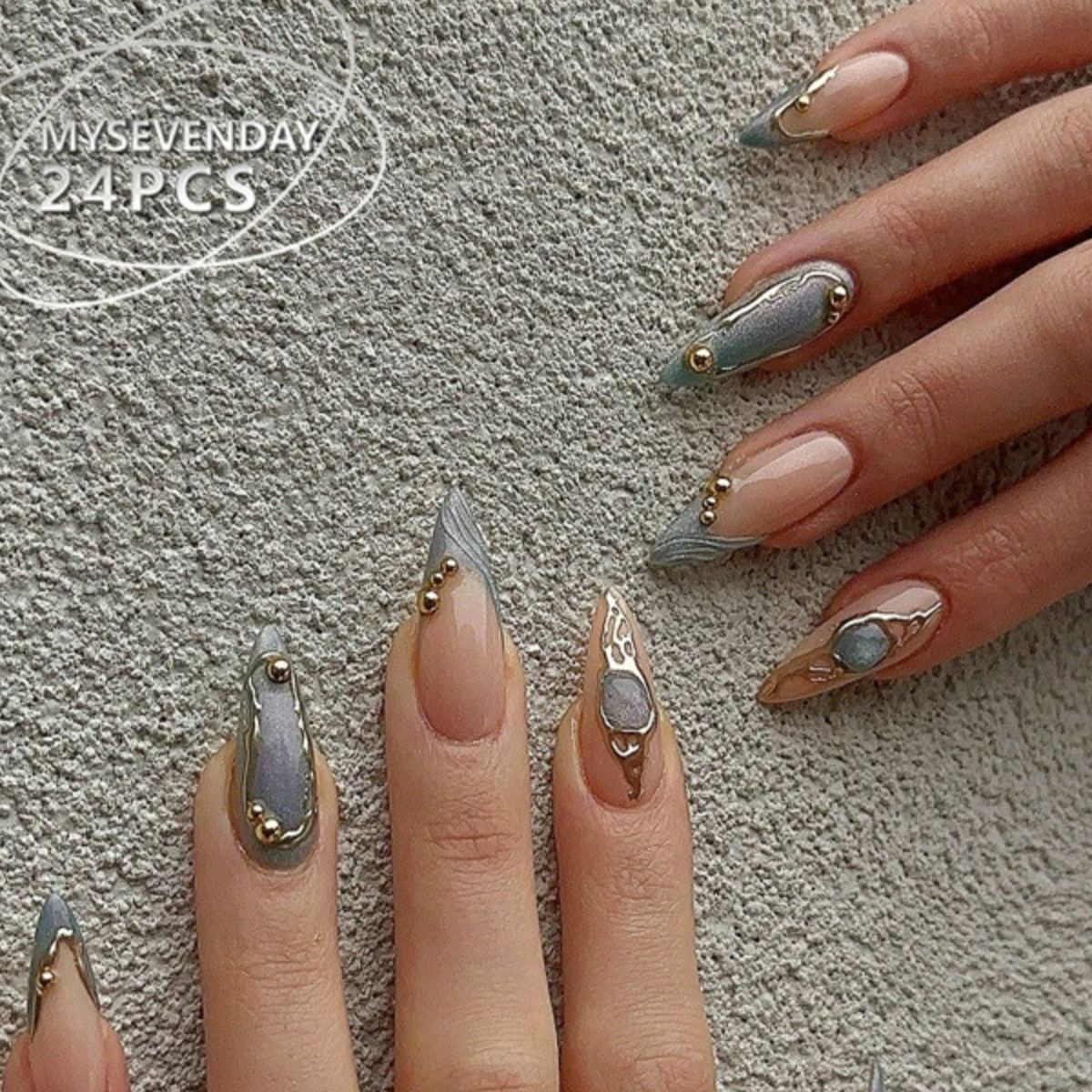 Cobalt Crown Blue Nails