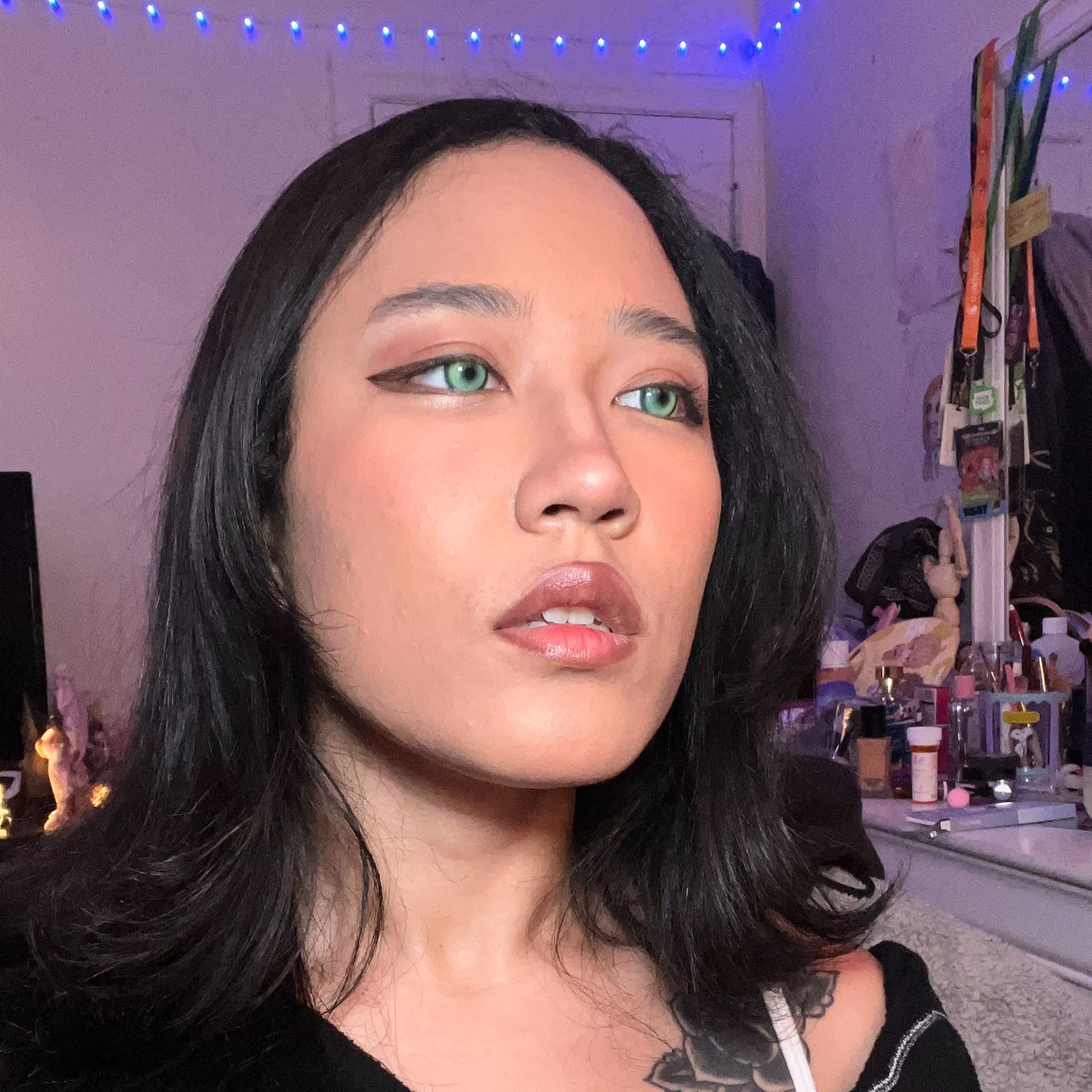 Koi Tail Butterfly Green Prescription Yearly Contact Lenses