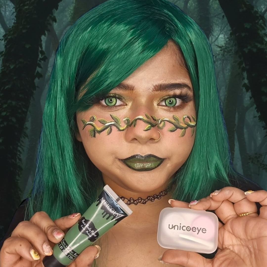 Koi Tail Butterfly Green Prescription Yearly Contact Lenses