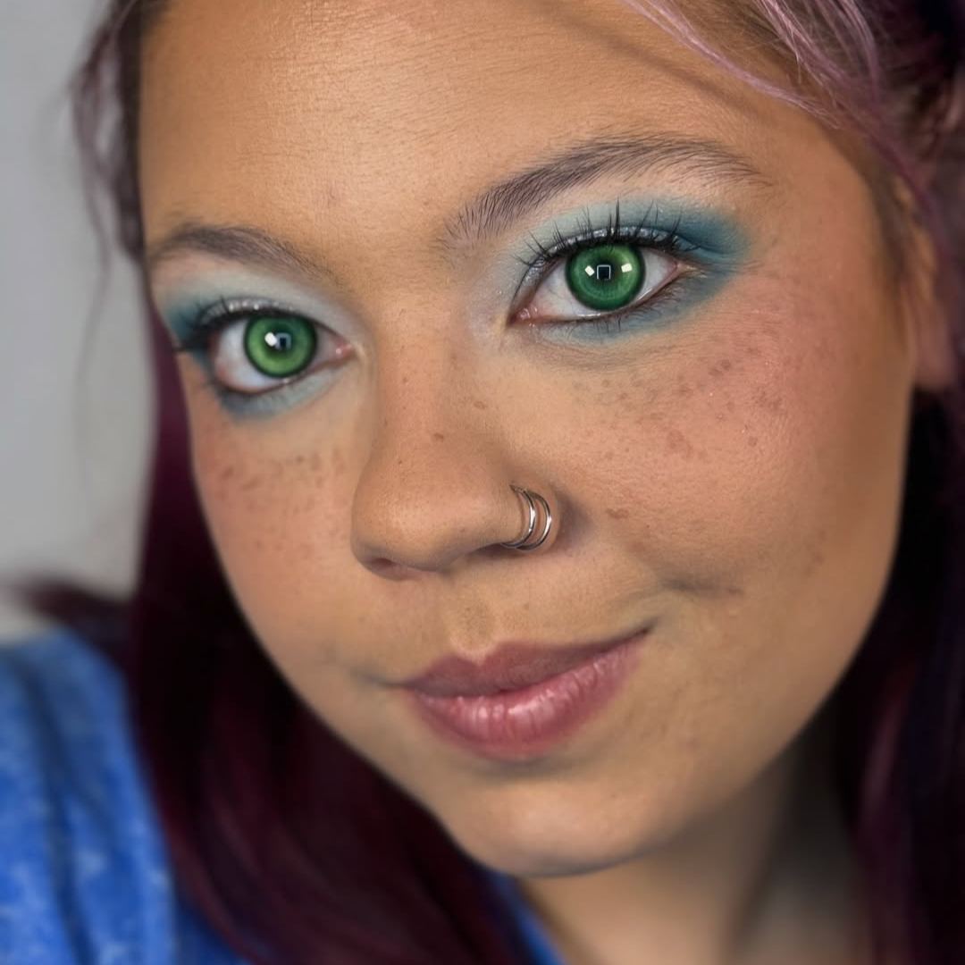 Koi Tail Butterfly Green Prescription Yearly Contact Lenses