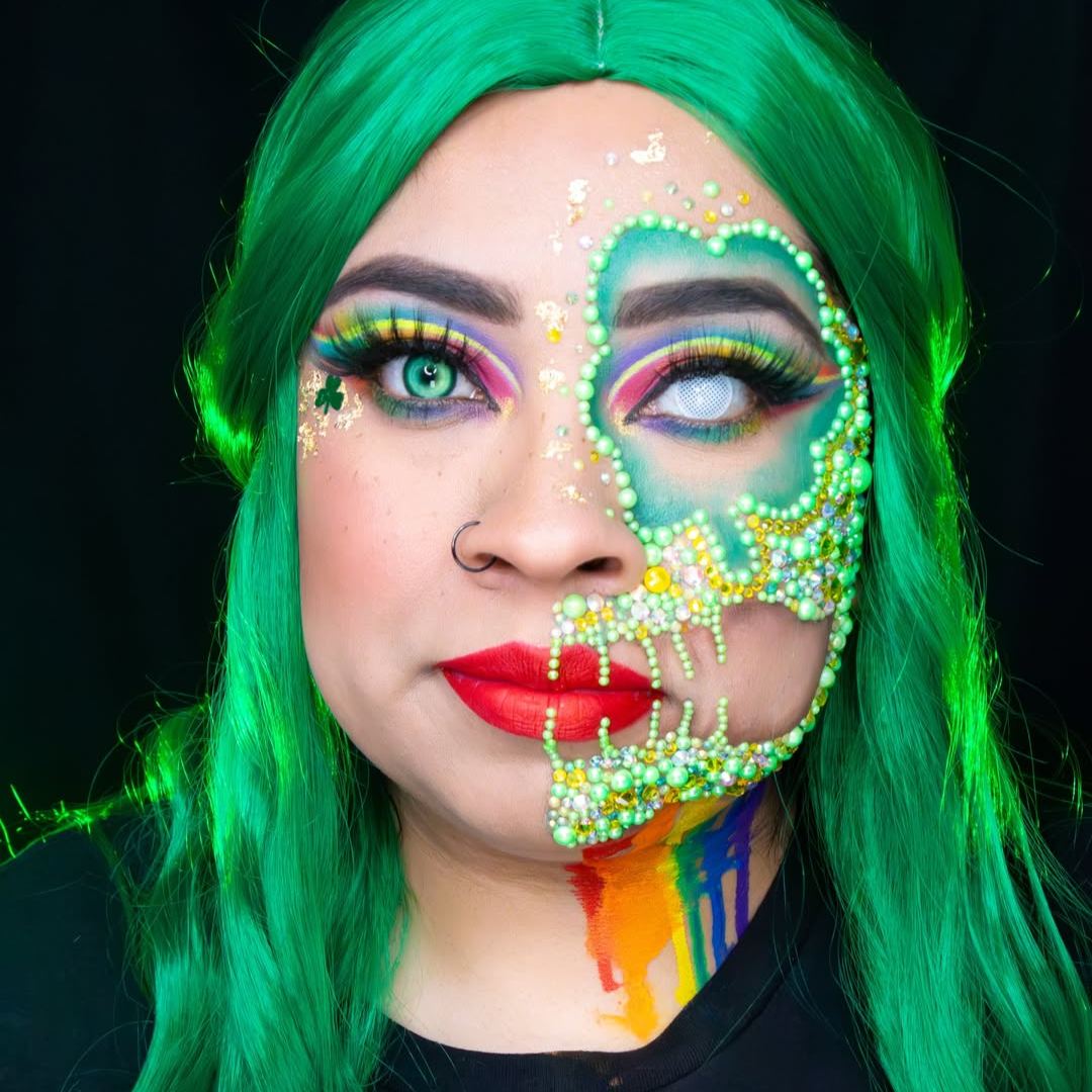 Koi Tail Butterfly Green Prescription Yearly Contact Lenses