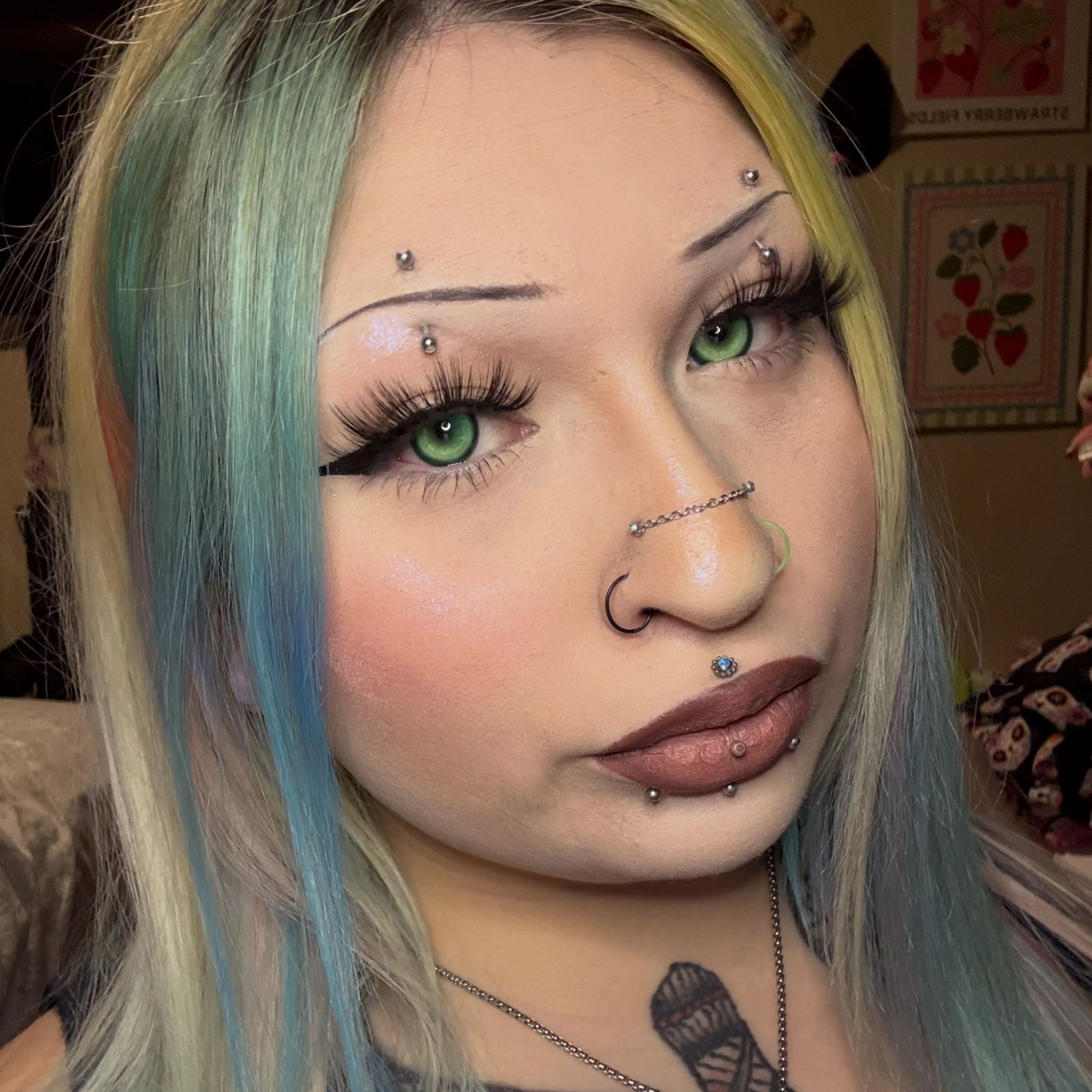 Koi Tail Butterfly Green Prescription Yearly Contact Lenses