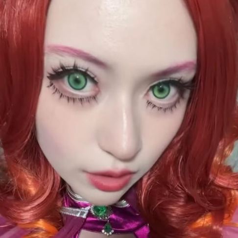 Koi Tail Butterfly Green Prescription Yearly Contact Lenses