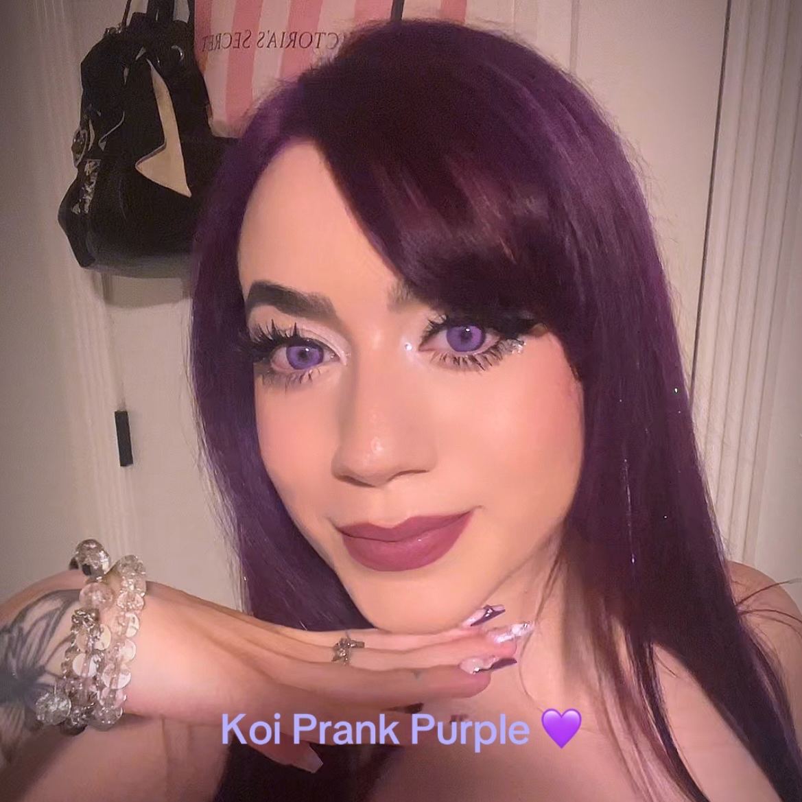 Koi Prank Purple Prescription Yearly Contact Lenses