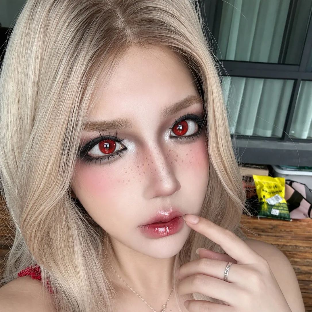 Inkwisp Red Yearly Contact Lenses | 2 Pcs