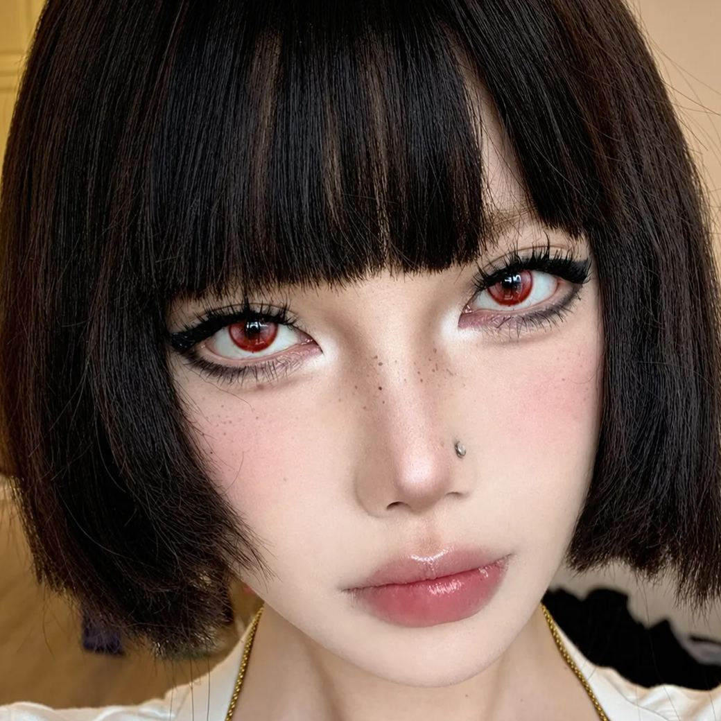 Witch's Tears Pure Red Costume Yearly Contact Lenses | 2 Pcs
