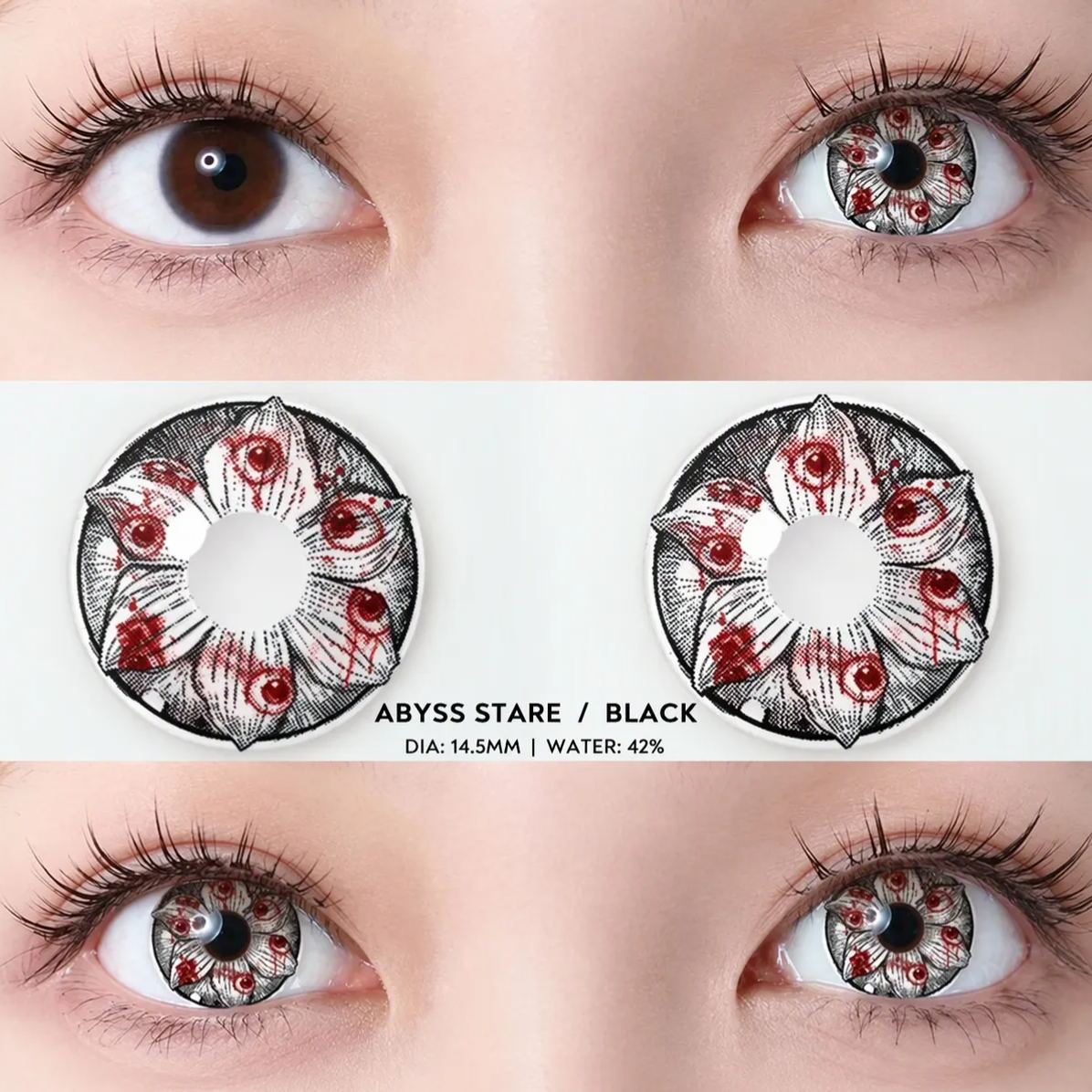 Abyss Stare Black Costume Yearly Contact Lenses | 2 Pcs