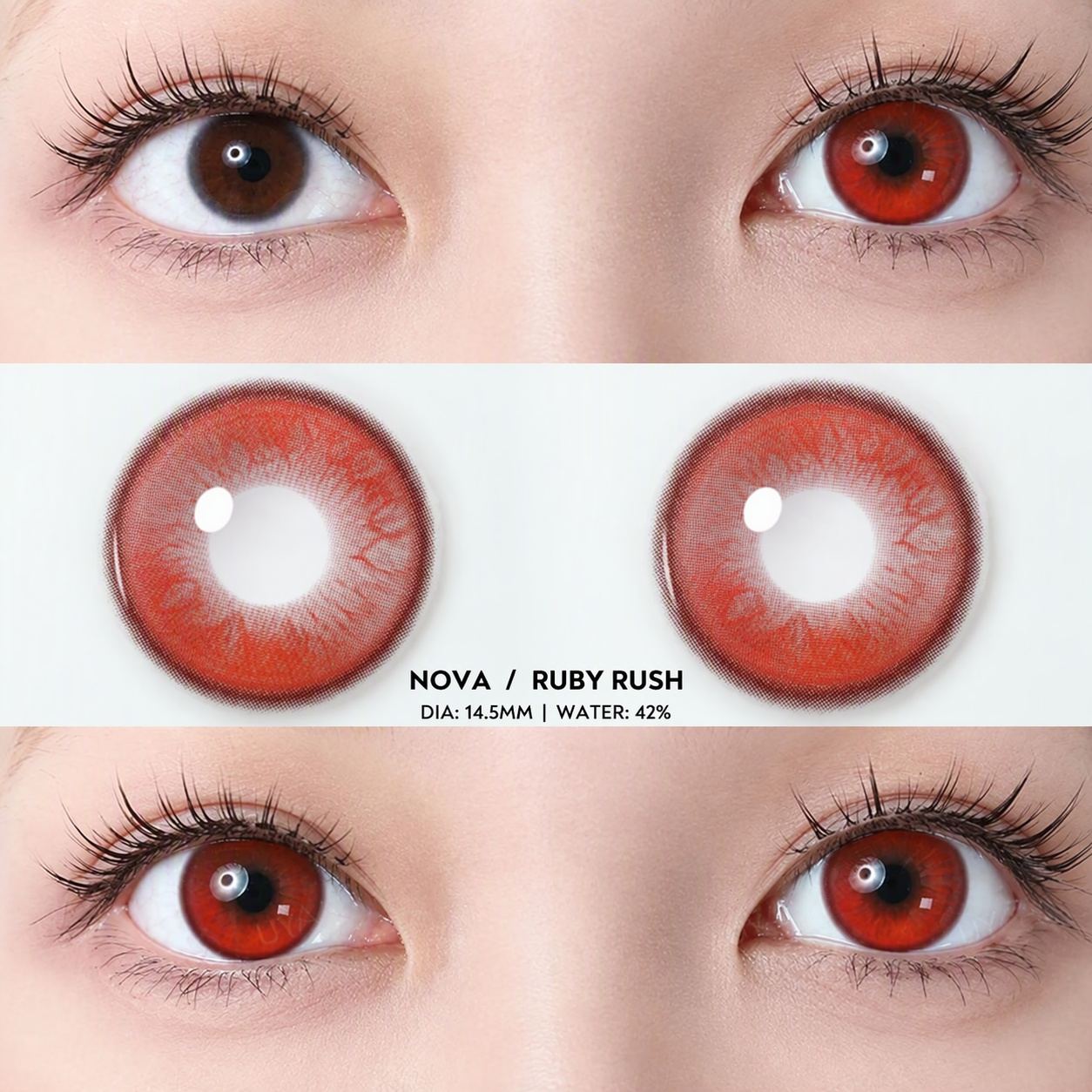 Ruby Rush Red Yearly Contact Lenses | 2 Pcs