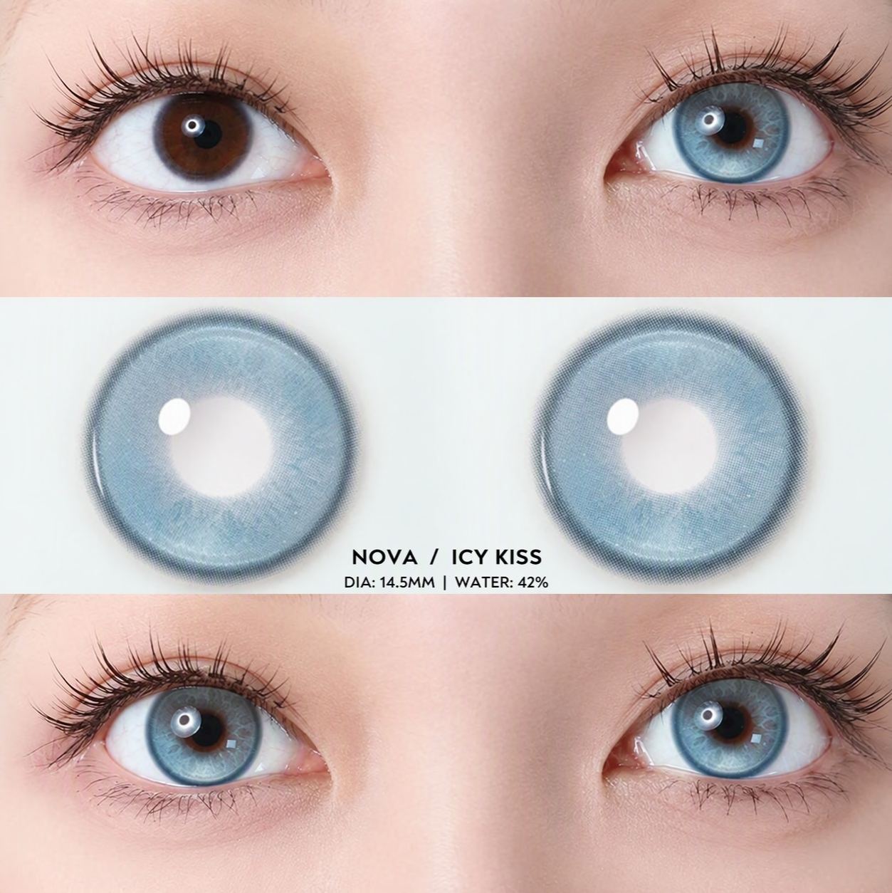Nova Icy Kiss Blue Yearly Contact Lenses | 2 Pcs