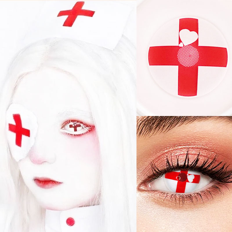 Red Cross Costume Yearly Contact Lenses