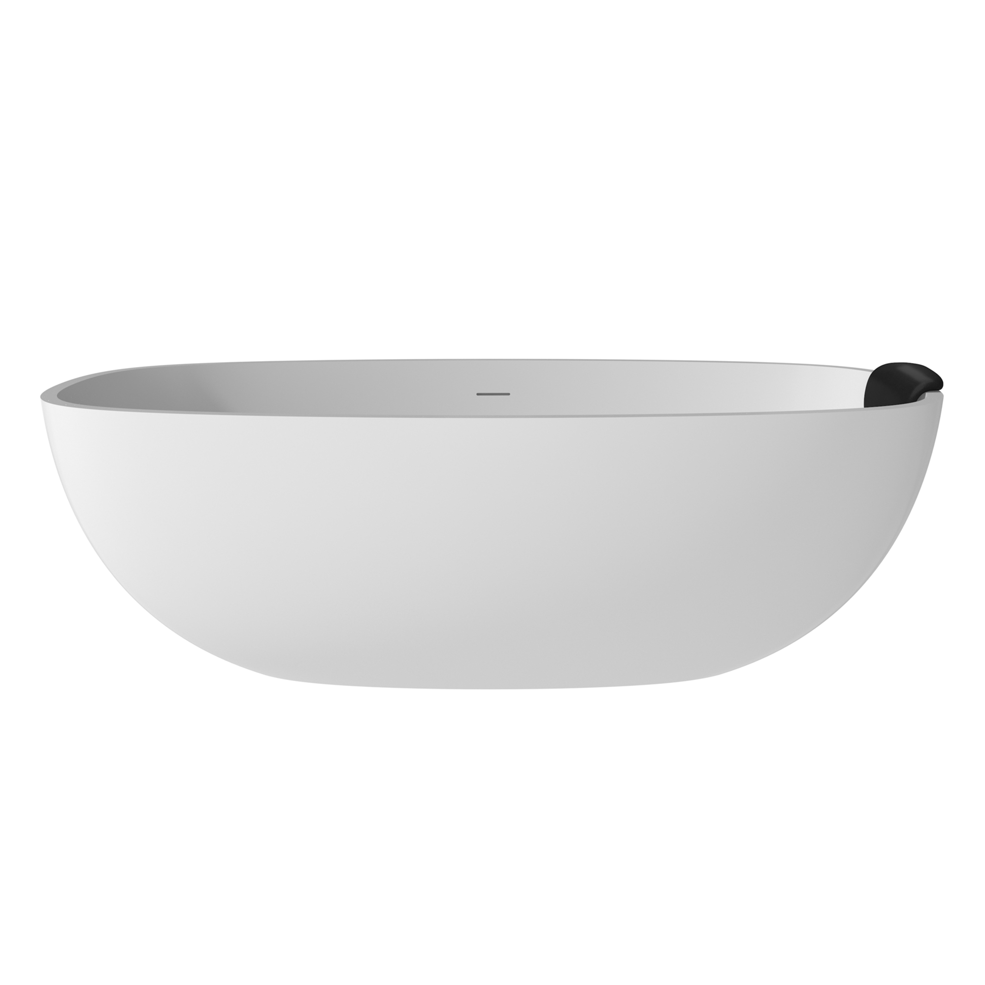 71" Matte White Stone Resin Adult Freestanding Soaking Tub with Cushions, cUPC and CE Certified
