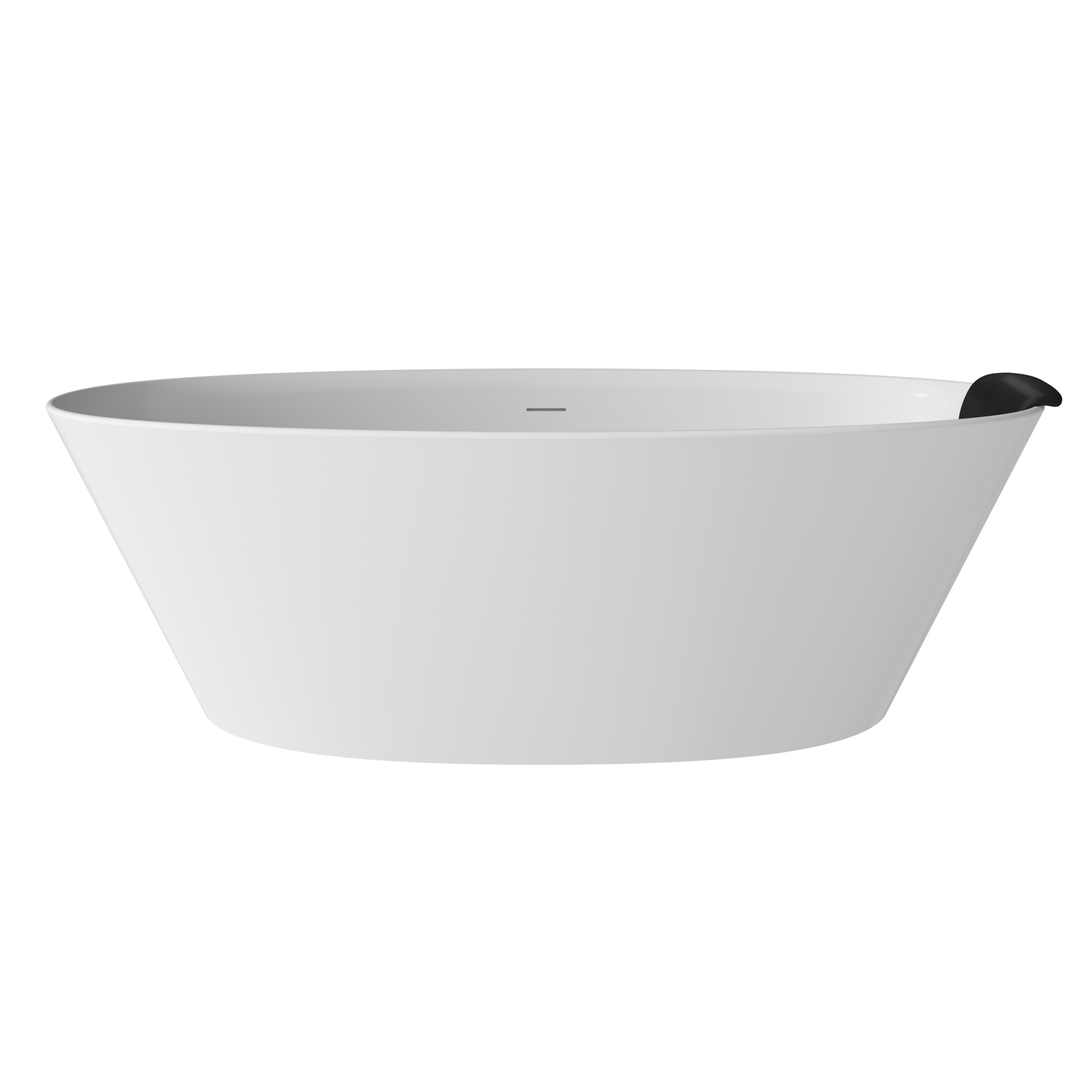 67" Matte White Stone Resin Adult Freestanding Soaking Tub with Cushions