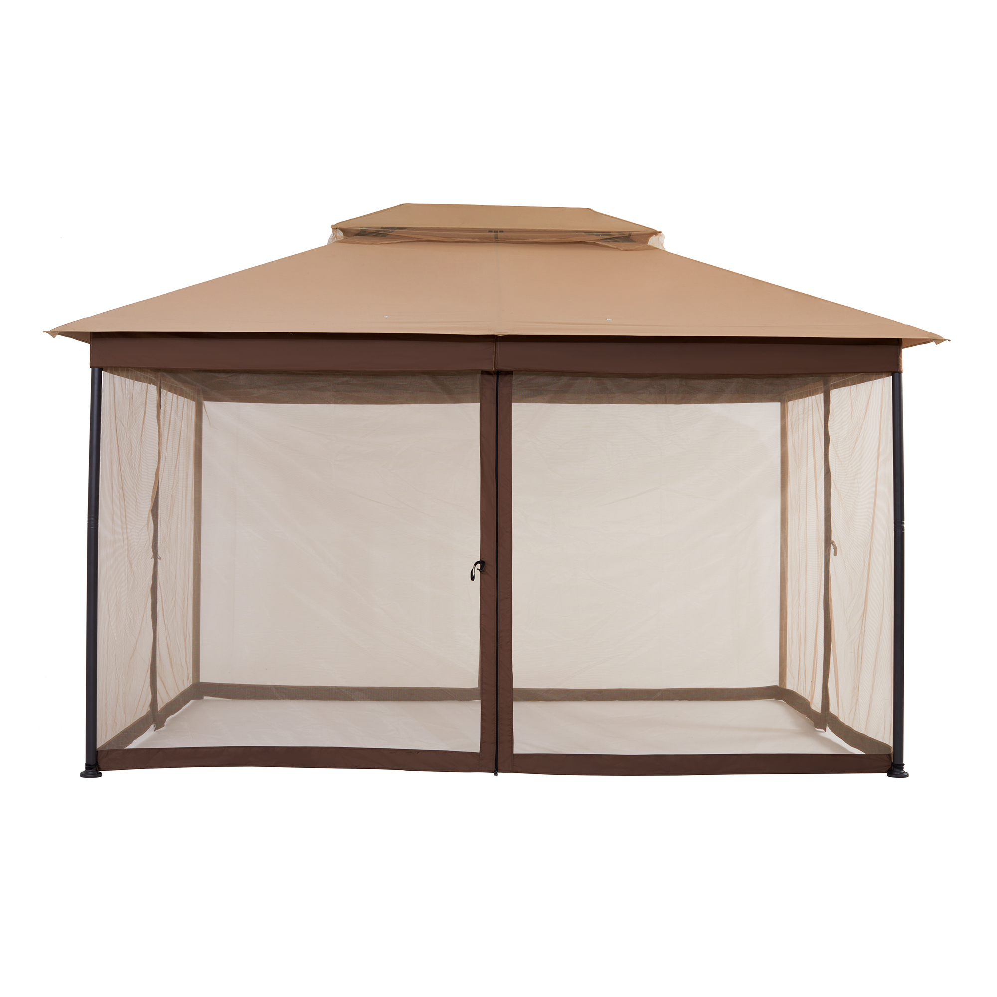 10 ft. x 13 ft. Outdoor Iron Frame Patio Gazebo Double Straight Top Pavilion Canopy Tent Shelter