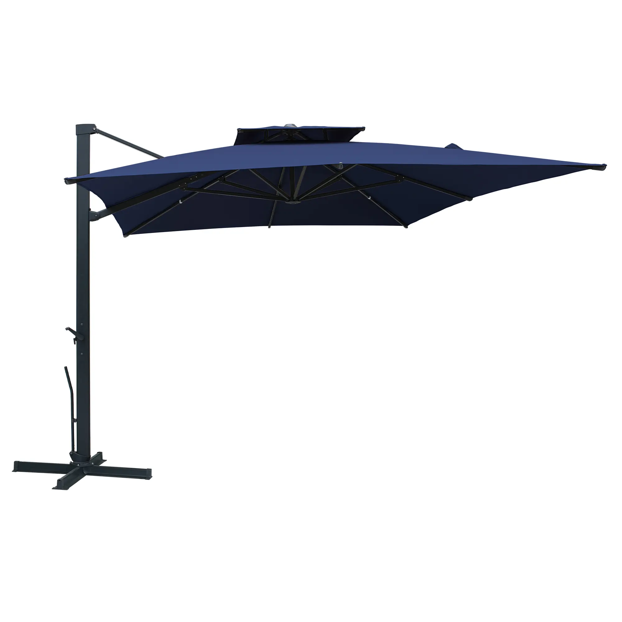 13-Ft Aluminum Patio Cantilever Umbrella with Removable Light Strips and Tilt Function