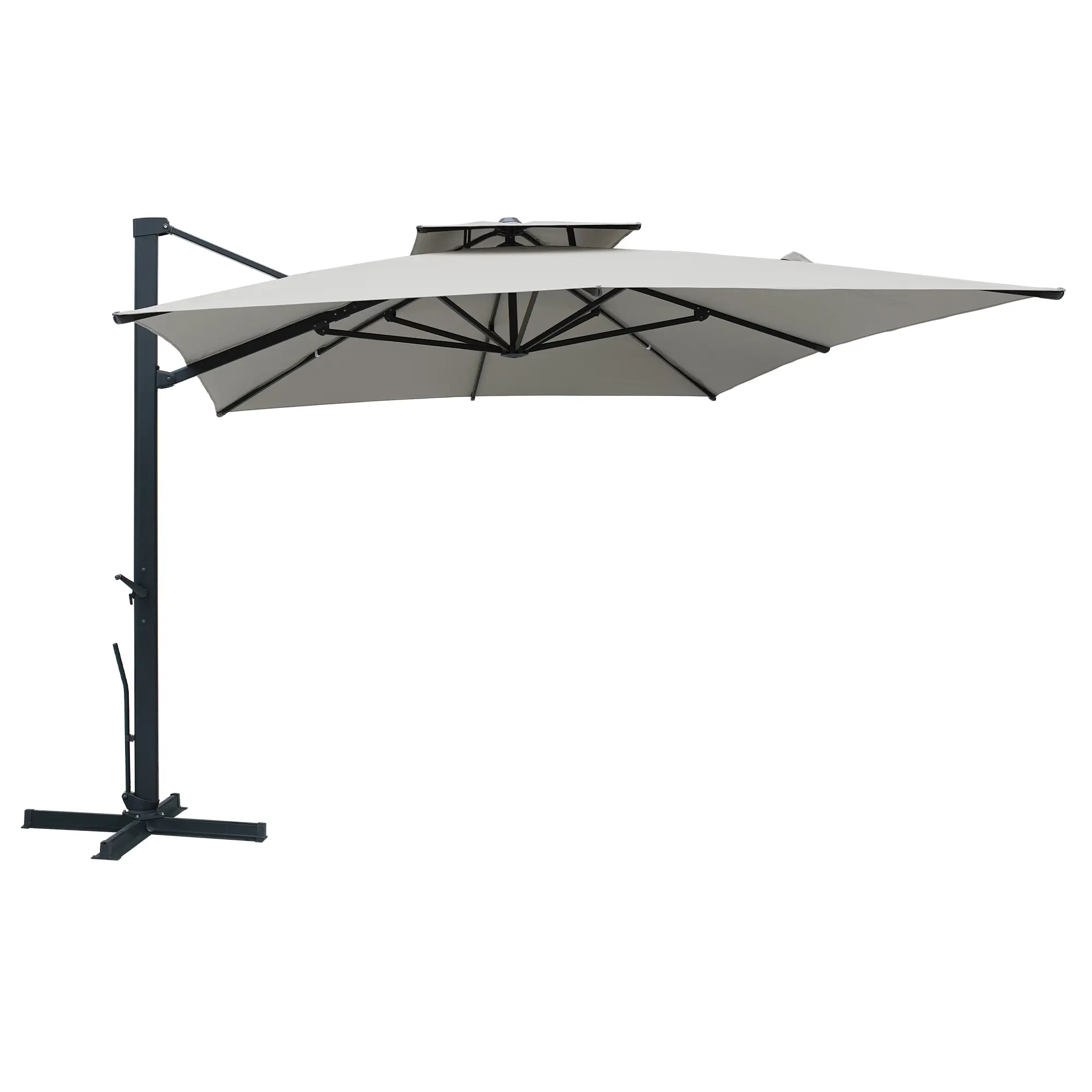 13-Ft Aluminum Patio Cantilever Umbrella with Removable Light Strips and Tilt Function