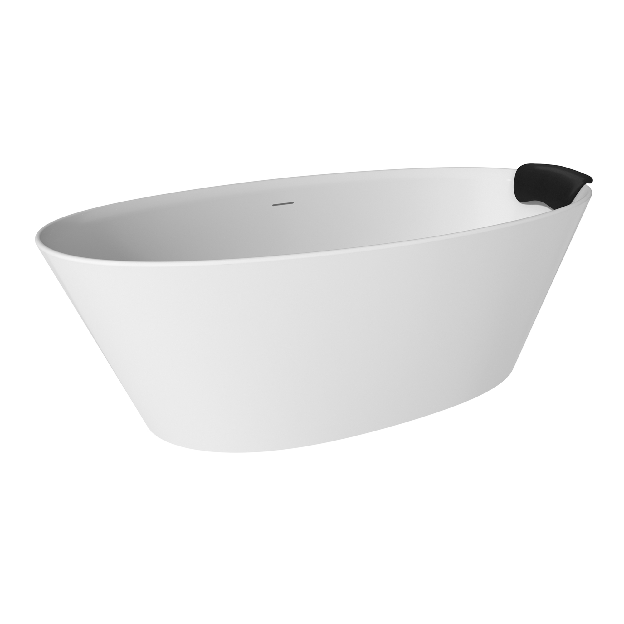 67" Matte White Stone Resin Adult Freestanding Soaking Tub with Cushions