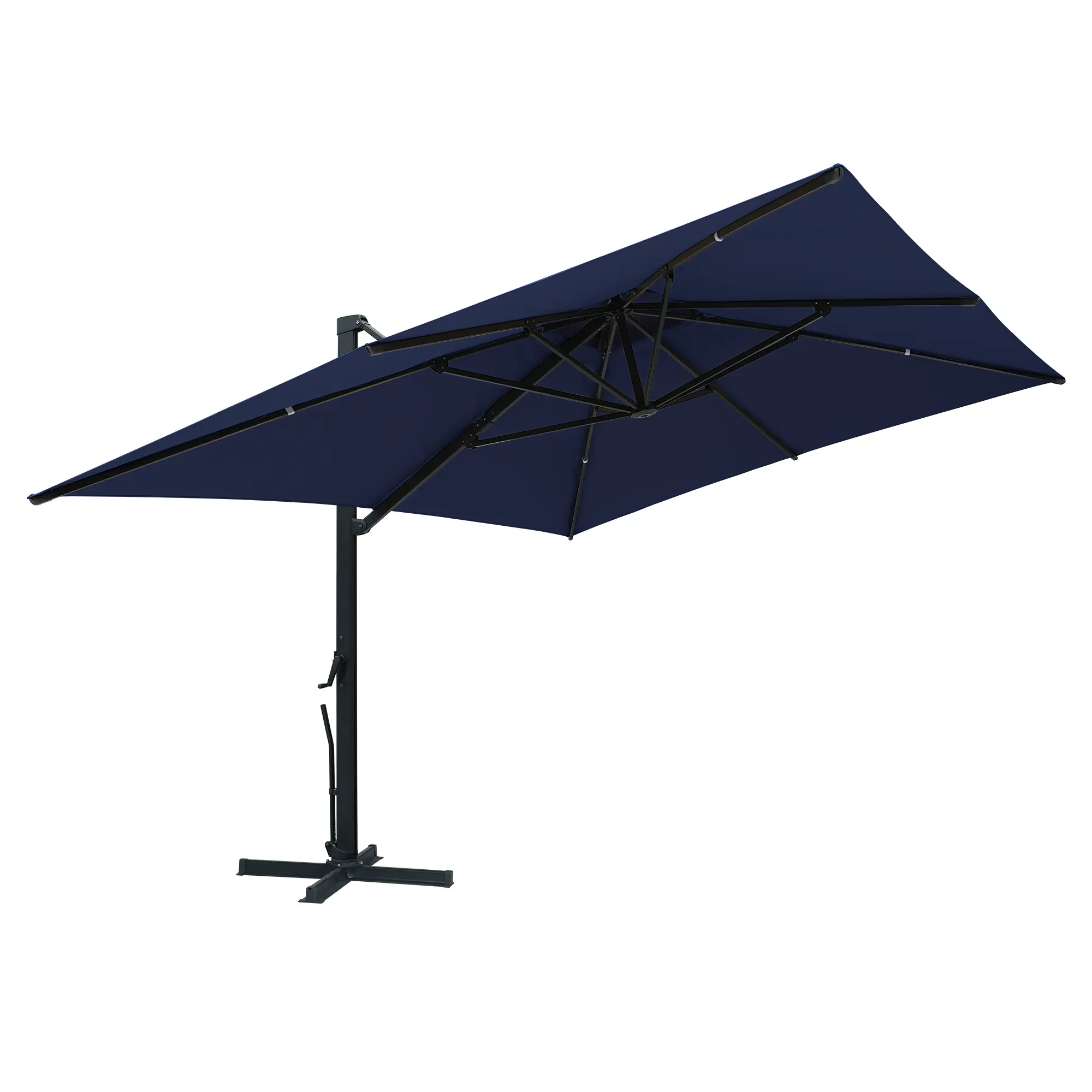 13-Ft Aluminum Patio Cantilever Umbrella with Removable Light Strips and Tilt Function