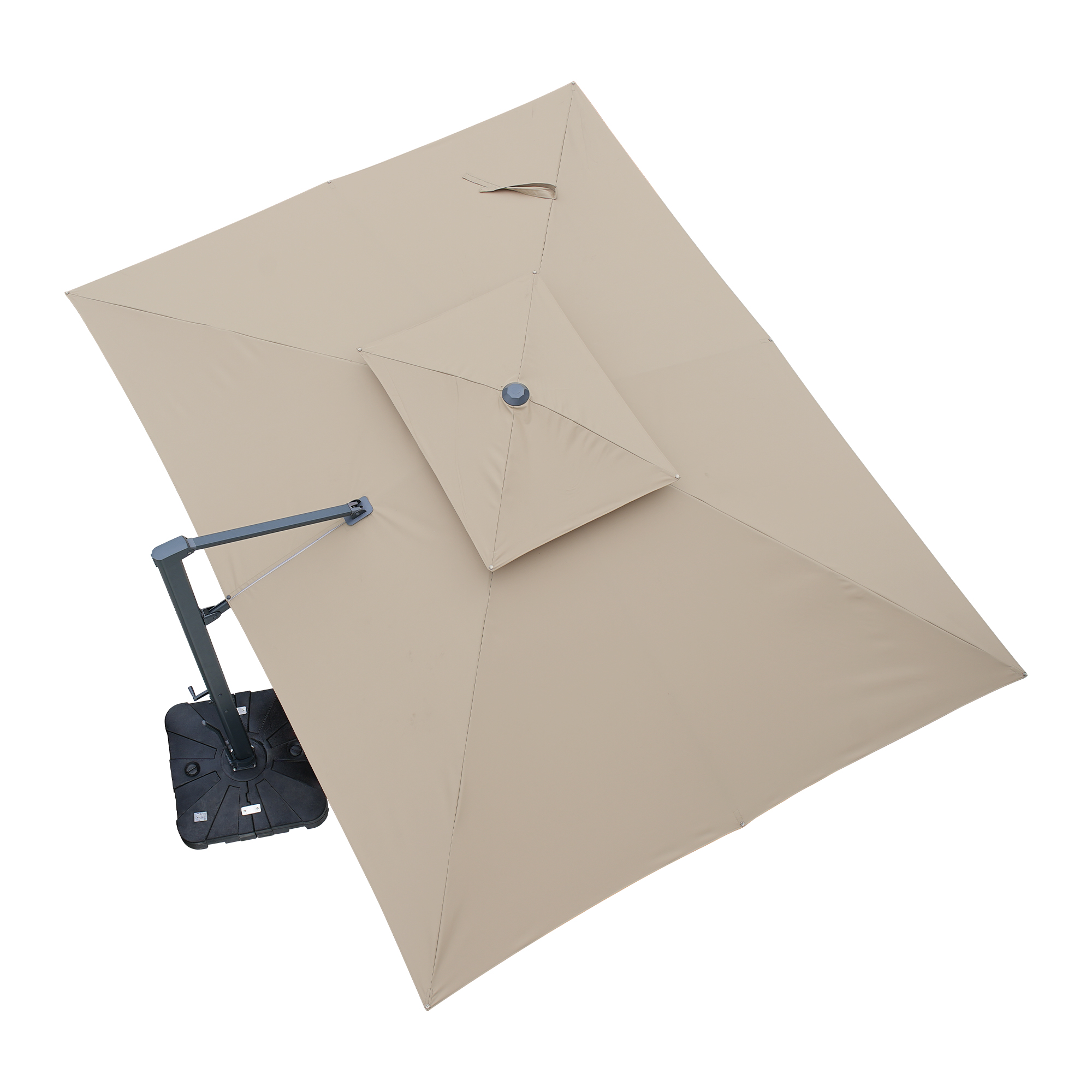 10-Ft Aluminum Patio Cantilever Umbrella with Base and Removable Lights