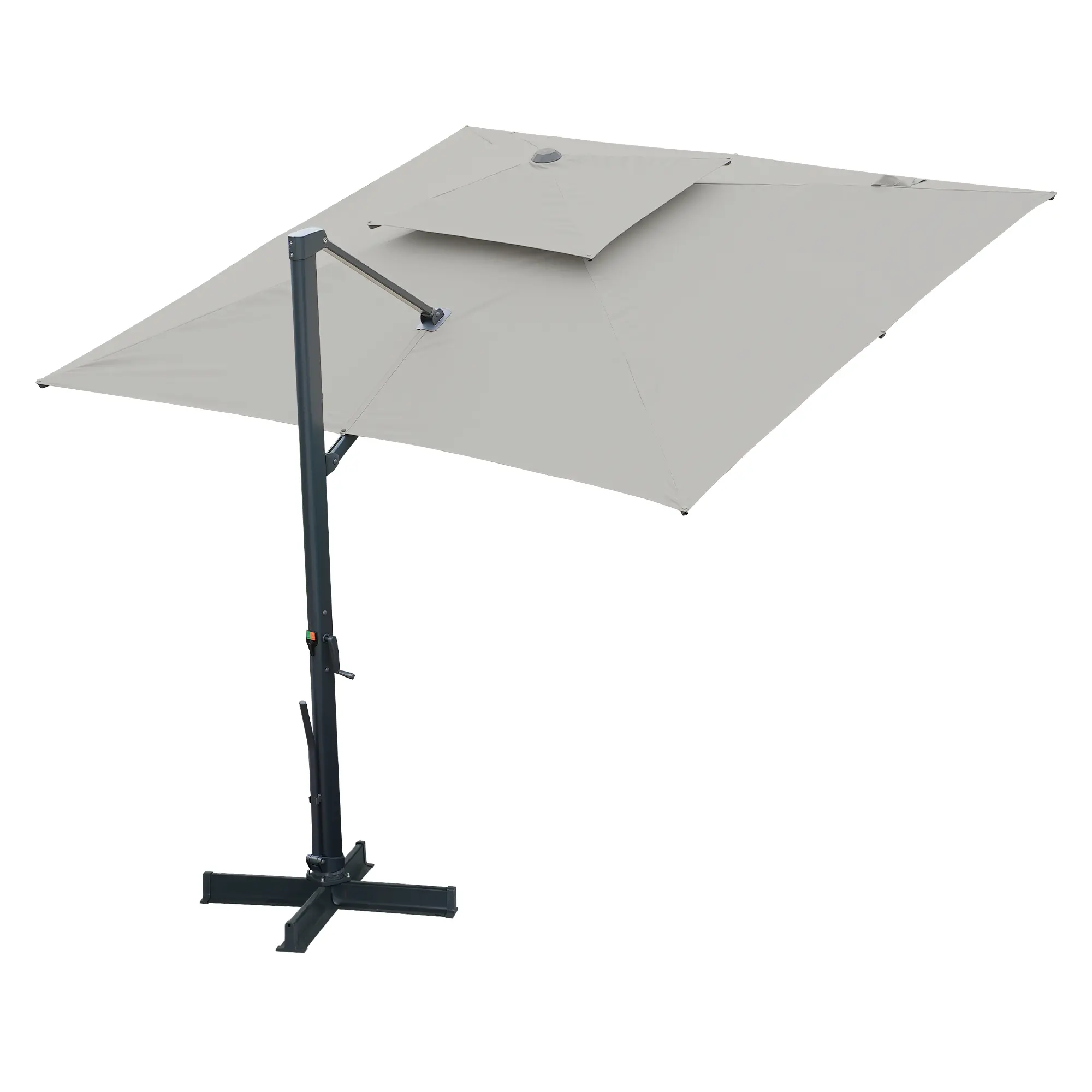 10-Ft Aluminum Patio Cantilever Umbrella with Removable Light Strips and Tilt Function