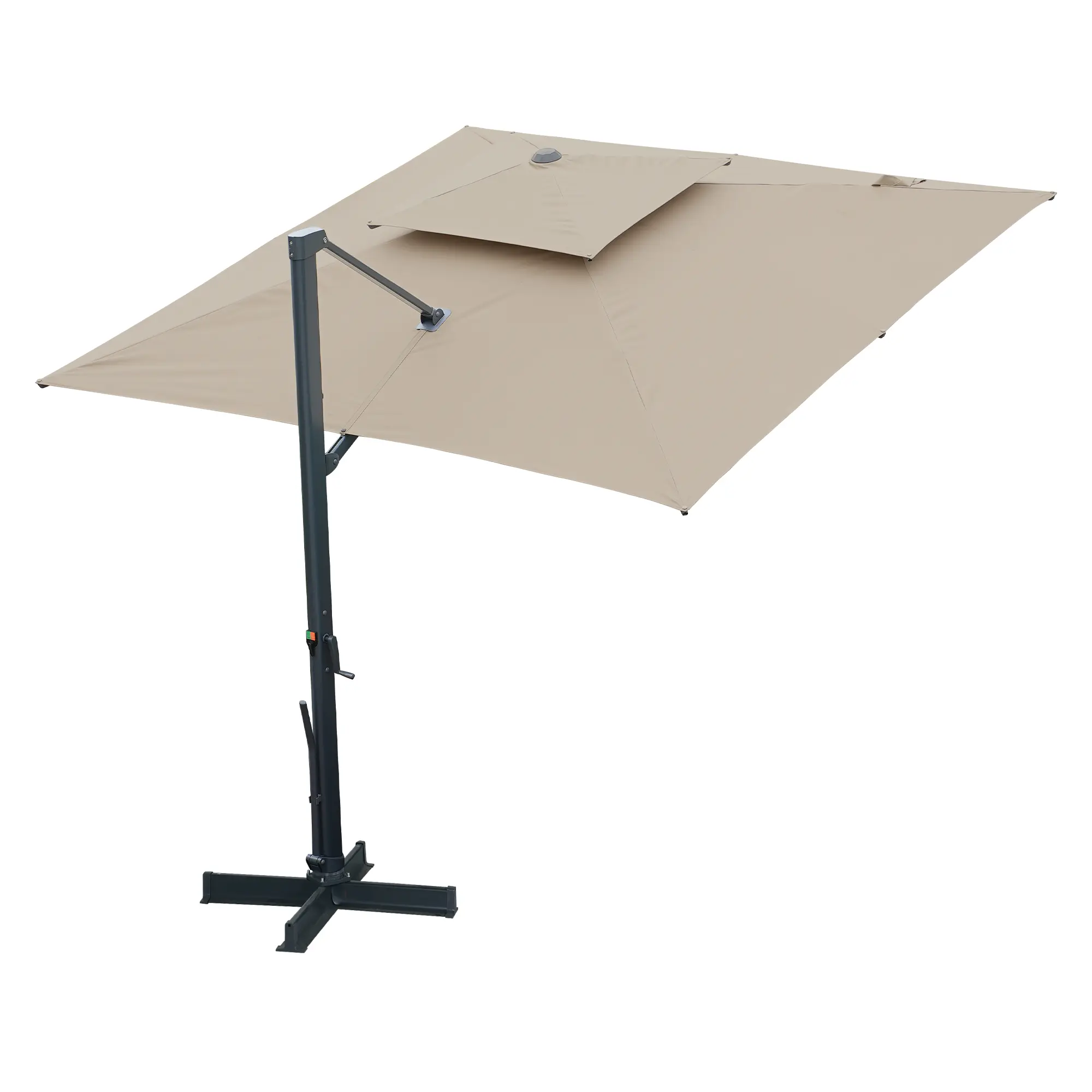 10-Ft Aluminum Patio Cantilever Umbrella with Removable Light Strips and Tilt Function