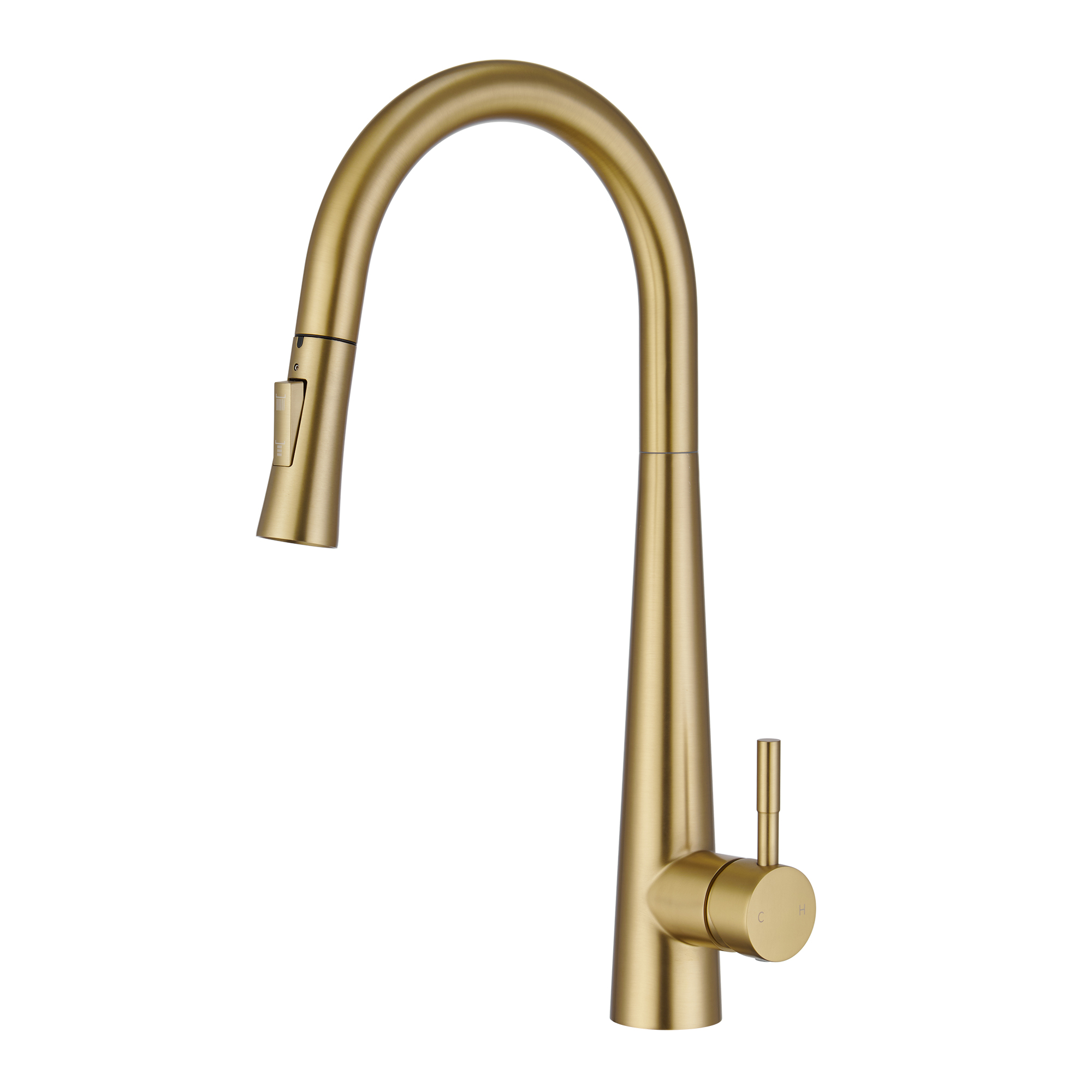 High Arc Pull Down Single Handle Kitchen Faucet with Accessories-Mondawe