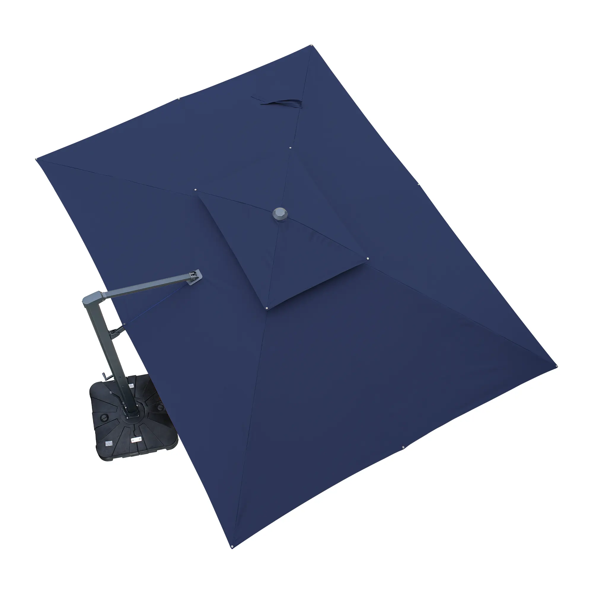 13-Ft Aluminum Patio Cantilever Umbrella with Base and Removable Lights