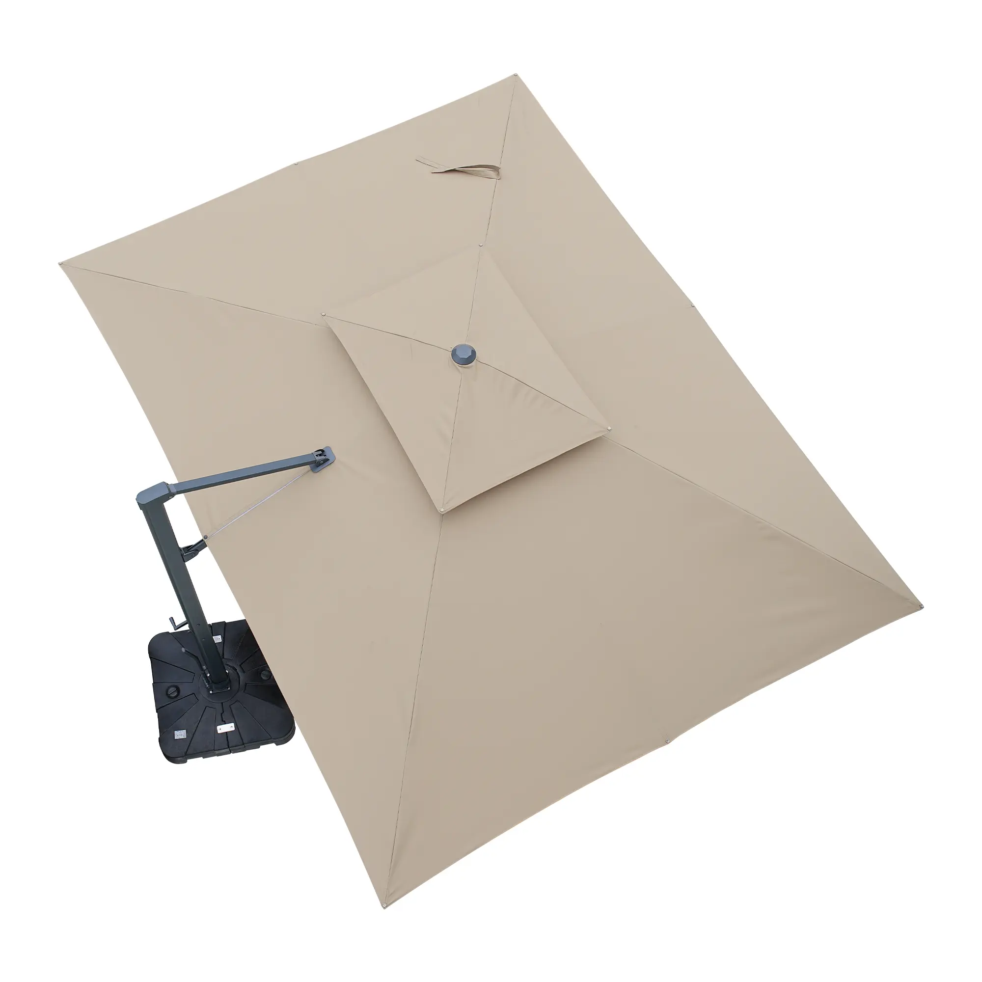 13-Ft Aluminum Patio Cantilever Umbrella with Base and Removable Lights