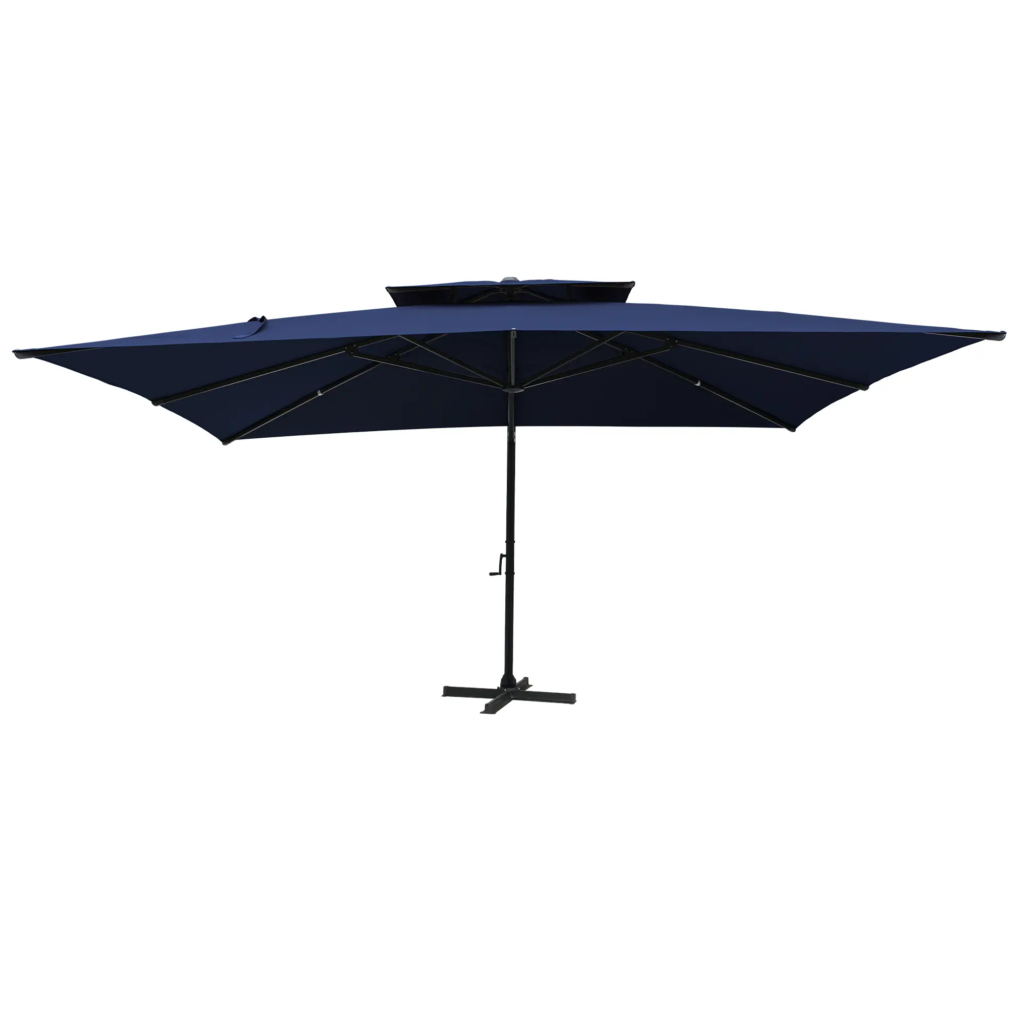 13-Ft Aluminum Patio Cantilever Umbrella with Removable Light Strips and Tilt Function