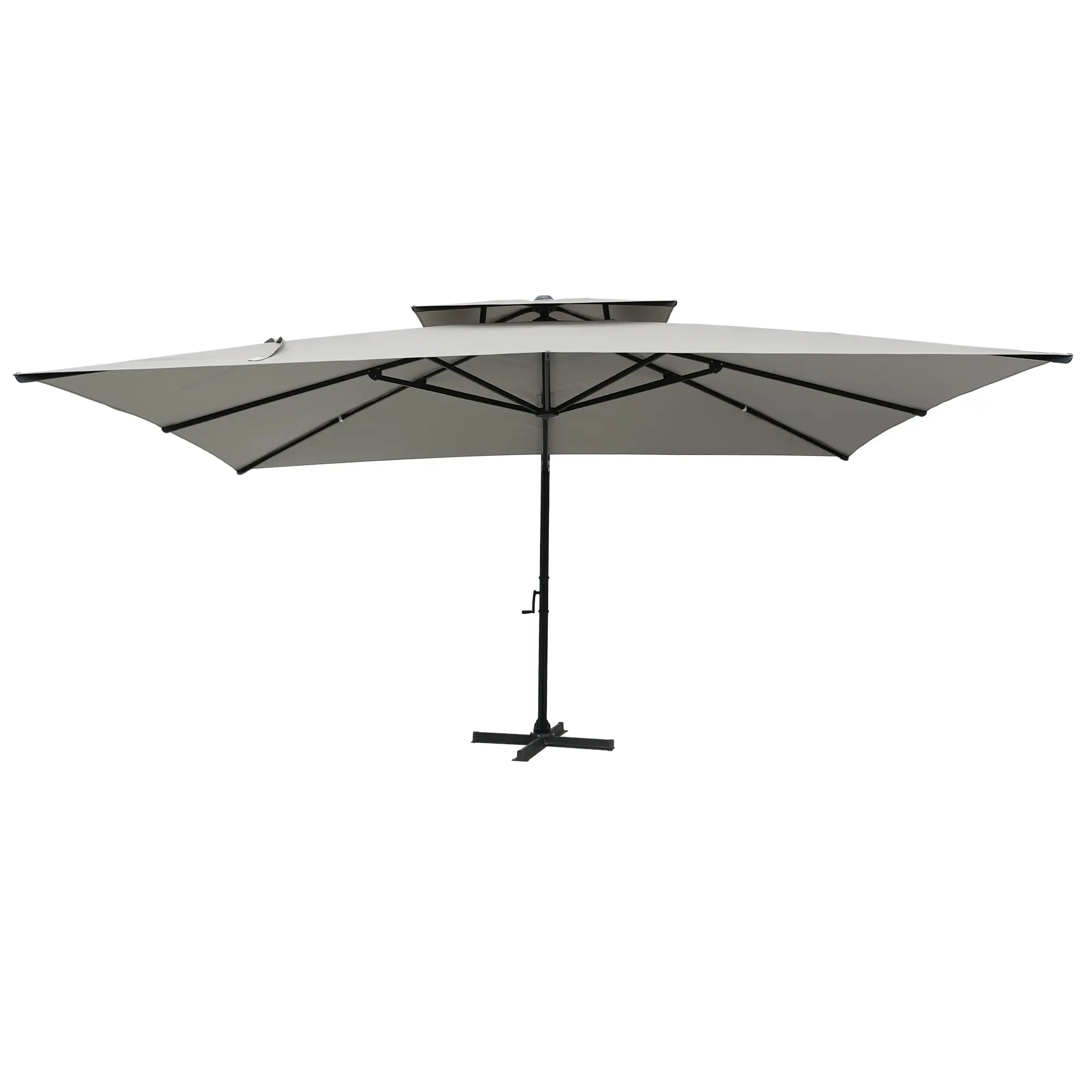 13-Ft Aluminum Patio Cantilever Umbrella with Removable Light Strips and Tilt Function