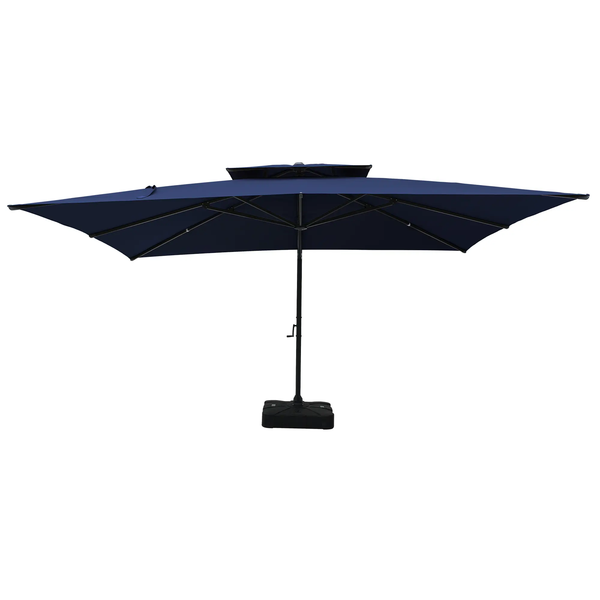 13-Ft Aluminum Patio Cantilever Umbrella with Base and Removable Lights