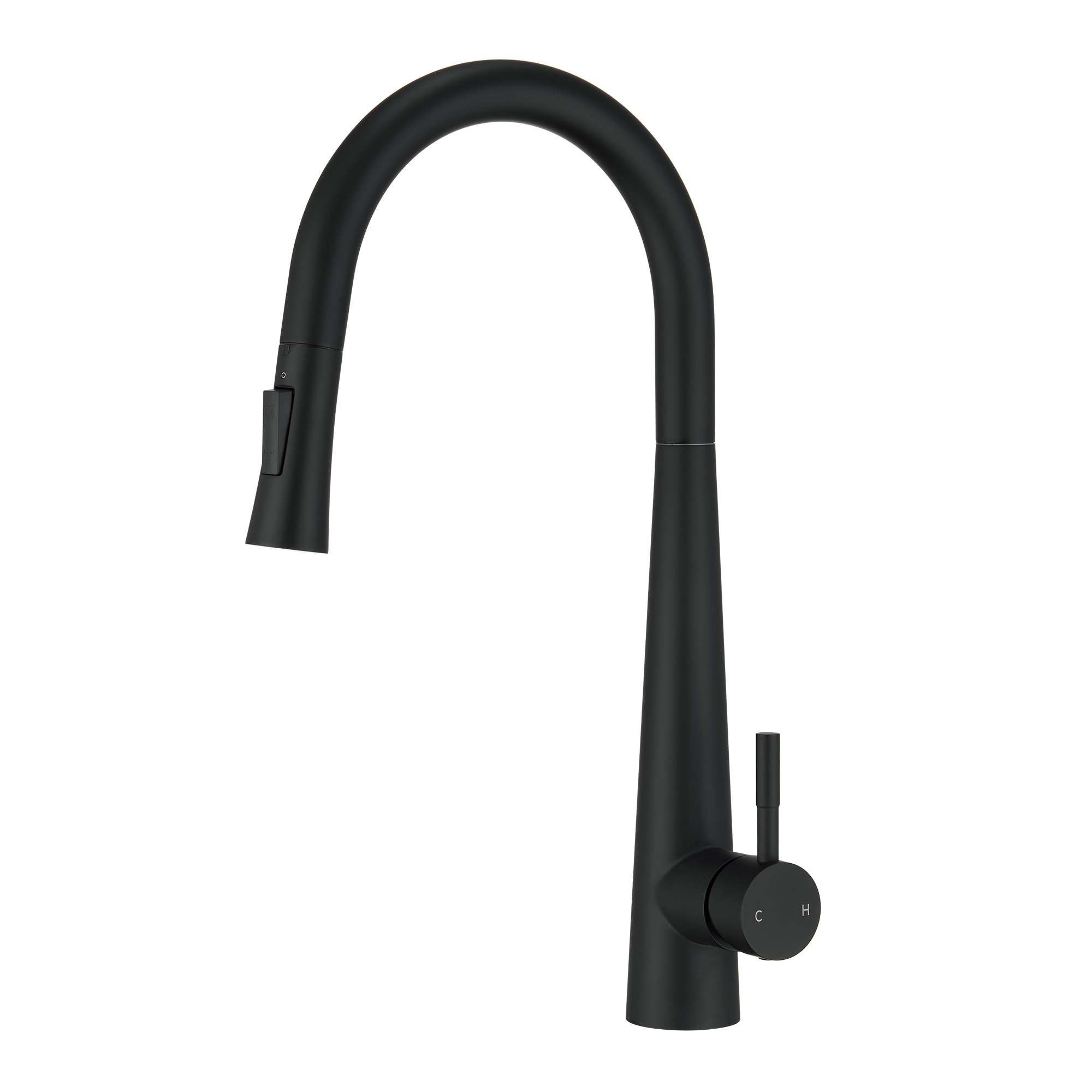 High Arc Pull Down Single Handle Kitchen Faucet with Accessories-Mondawe