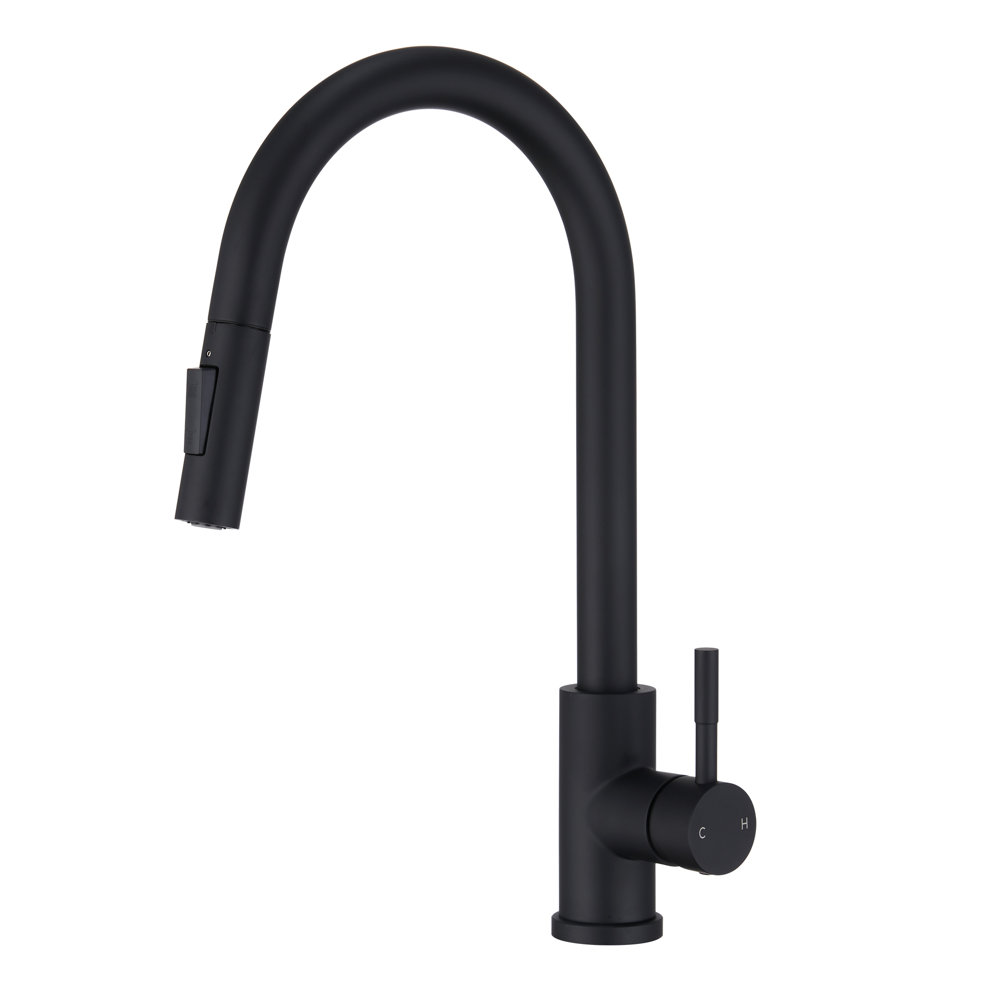 High Arc Pull Down Single Handle Kitchen Faucet with Accessories-Mondawe