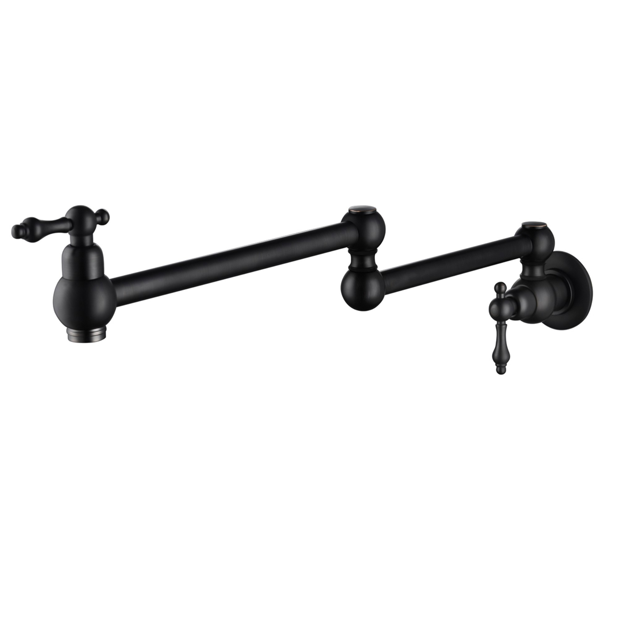 Boyel Living Matte Black Double Handle Wall-mount Pot Filler Kitchen Faucet