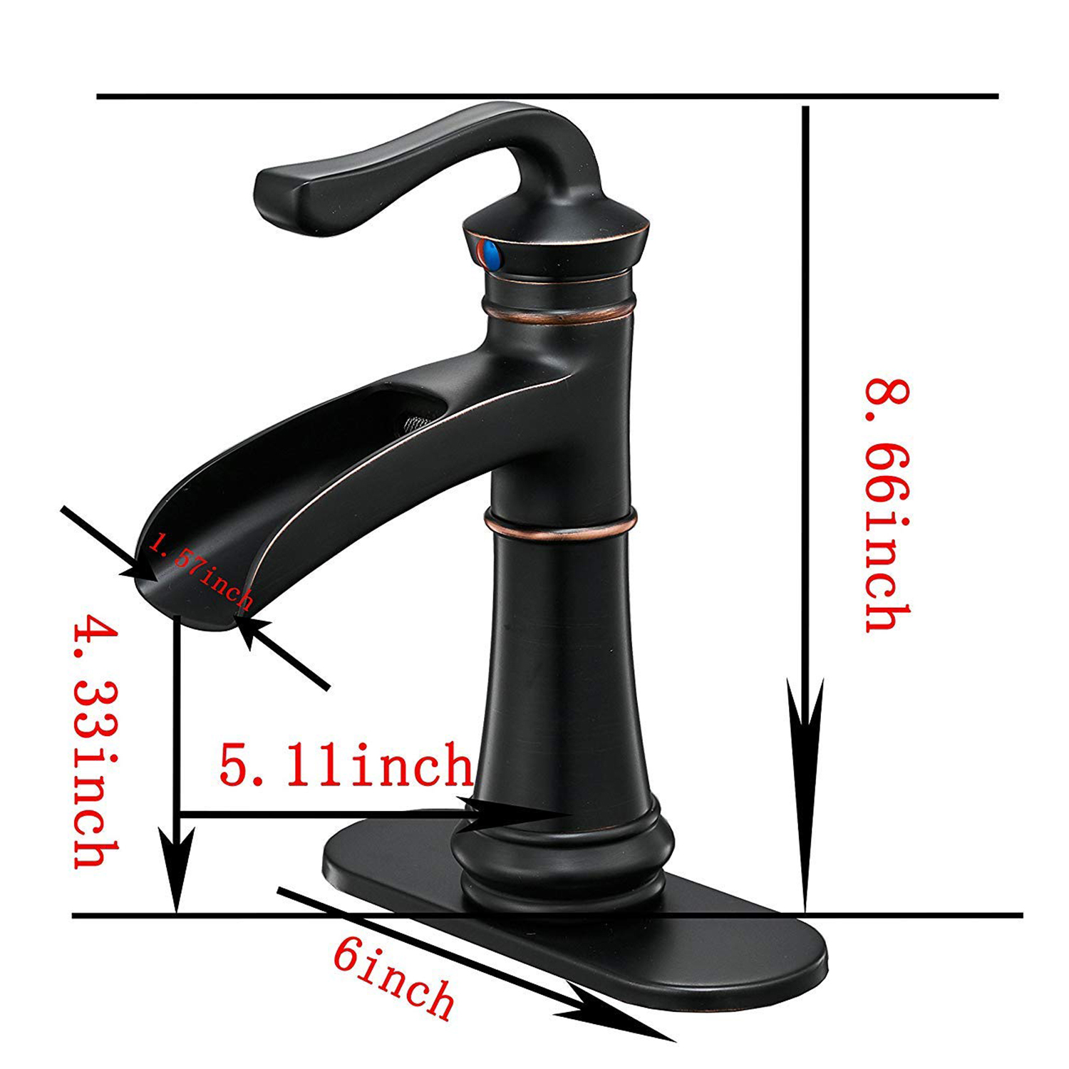 Boyel Living Single Handle Single Hole Bathroom Faucet with Deckplate Included, Pop Up Drain, Water Supply Hoses in Oil Rubbed Bronze