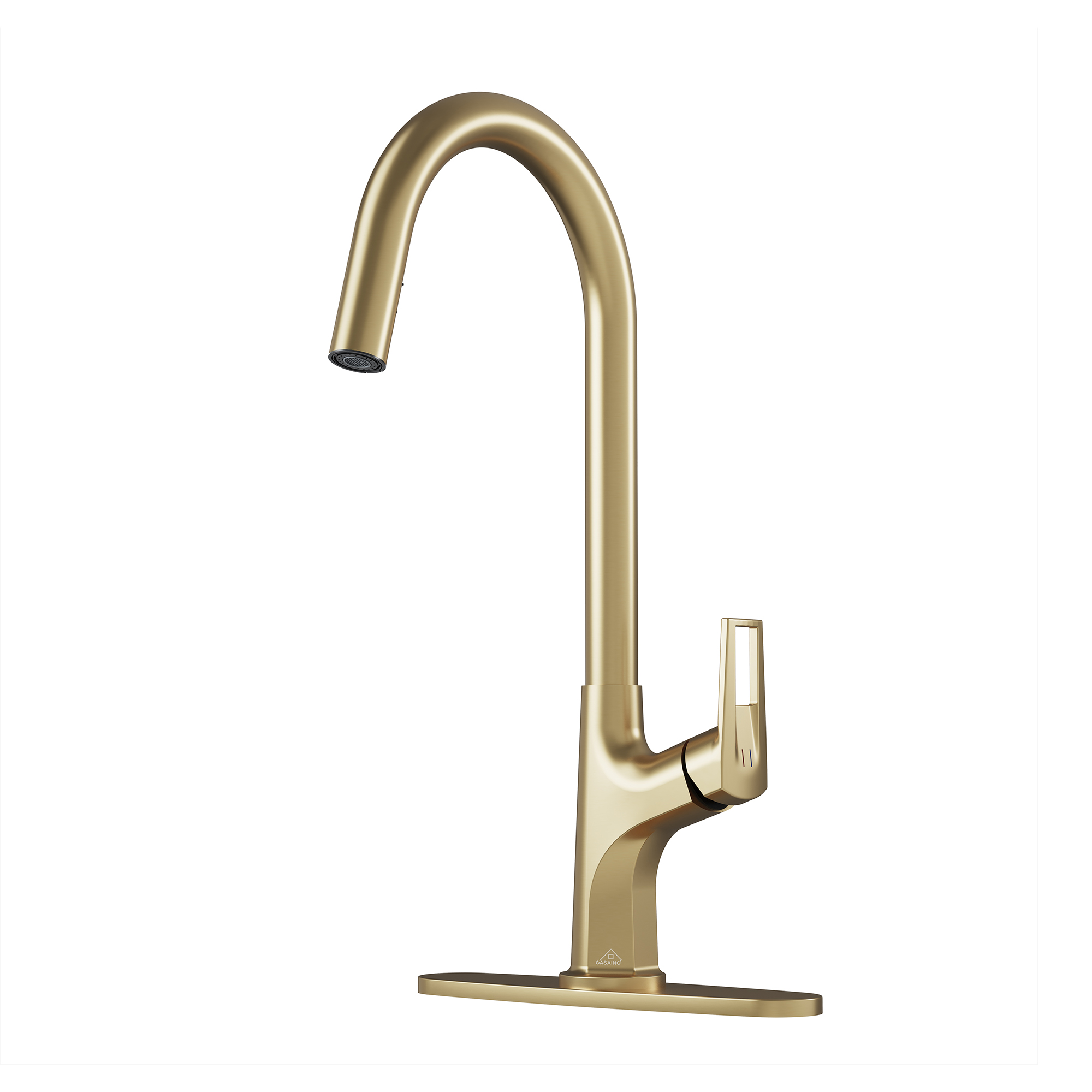 Kitchen Faucet with Pull Down Sprayer, Modern Single Handle Pull Out Kitchen Faucet,1 or 3 Hole Sink Faucets for Farmhouse Camper Laundry Utility Rv Wet Bar, Brushed Gold/Brushed Nickel/Matte Black