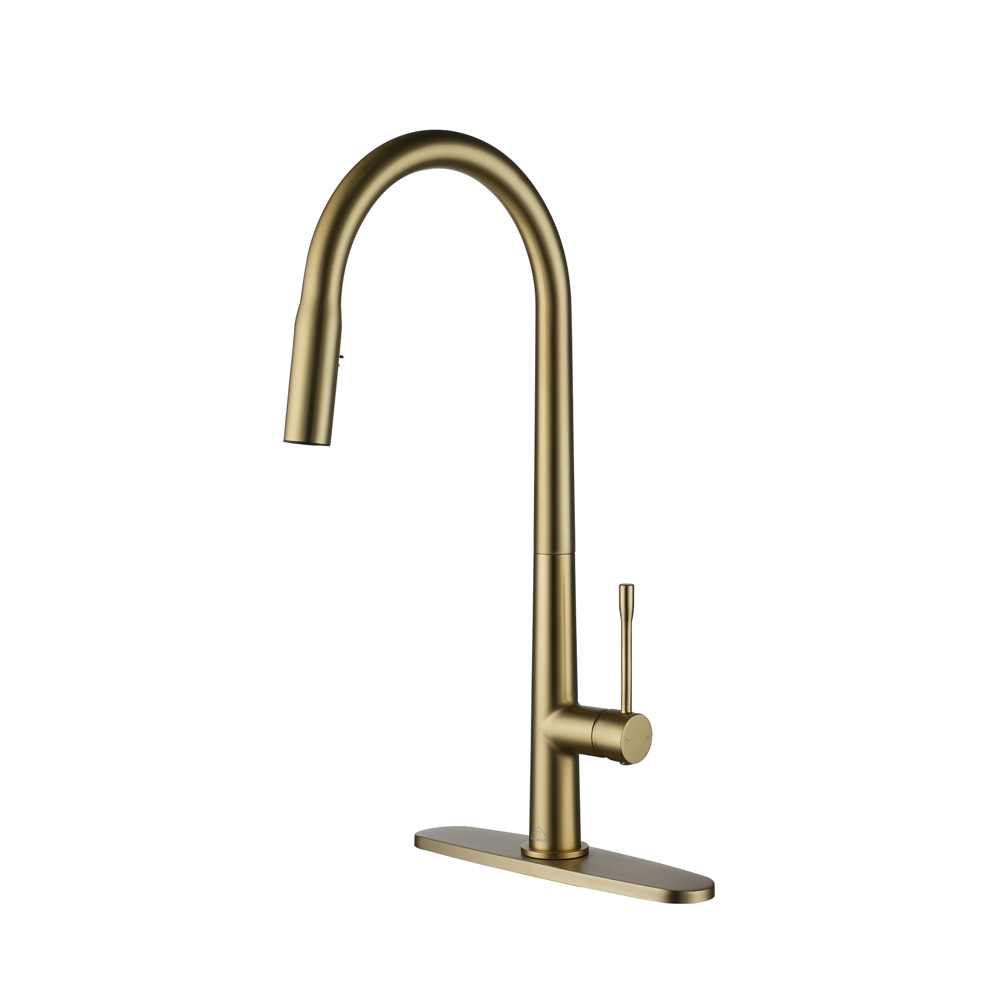 Single Handle Pull-Down Sprayer Kitchen Faucet with Dual-Function Pull out Sprayer head, Stainless Steel in Brushed Nickel/Matte Black/Brushed Gold