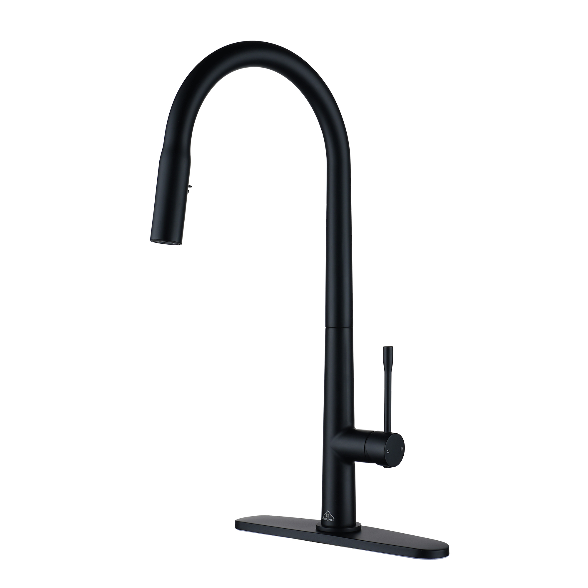 Single Handle Pull-Down Sprayer Kitchen Faucet with Dual-Function Pull out Sprayer head, Stainless Steel in Brushed Nickel/Matte Black/Brushed Gold