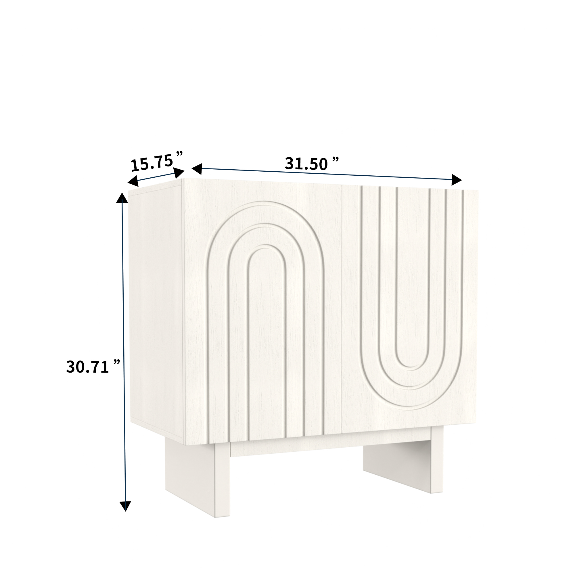 Dark Brown/White MDF 2-Door 31.5 in. Wood Grain Buffet Sideboard For Living Room, Foyer and Kitchen-Dining Room